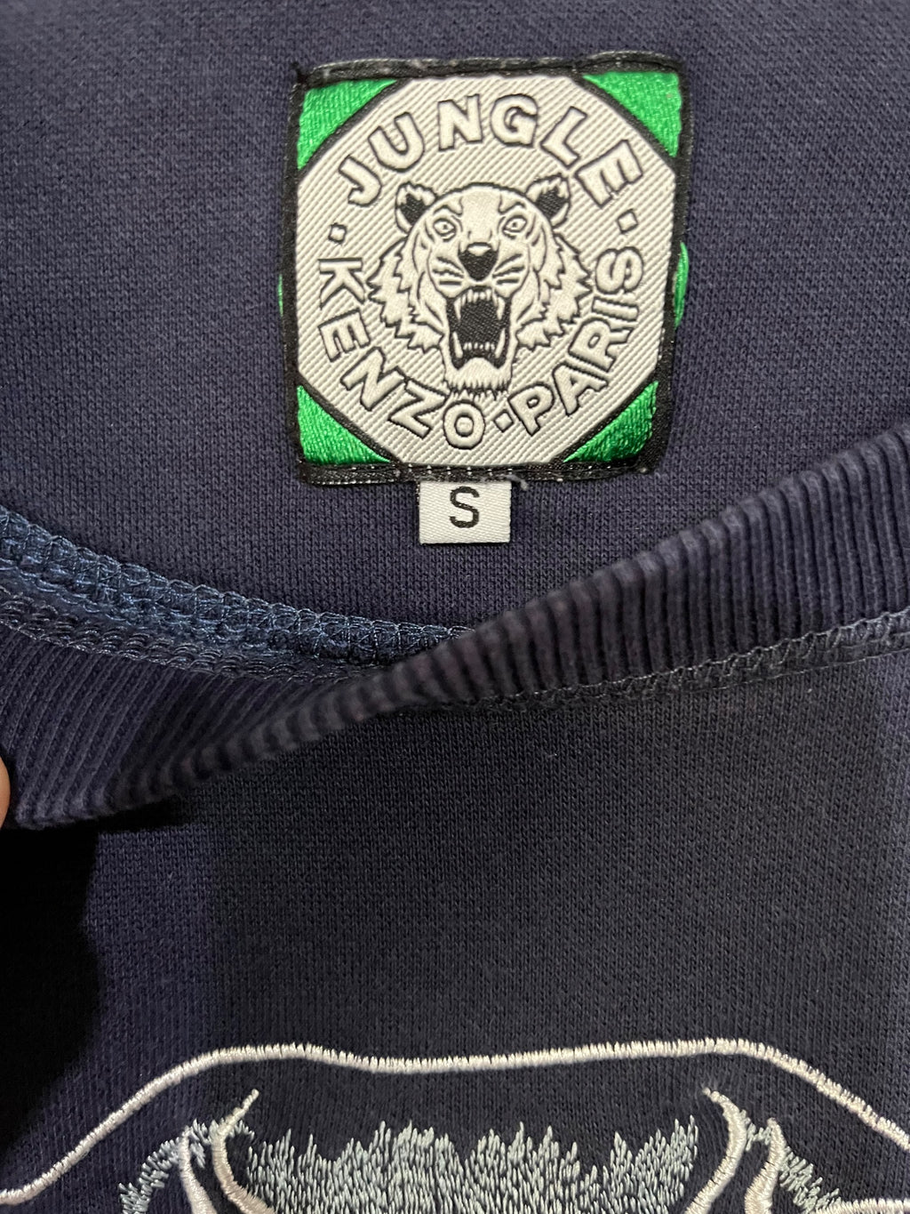 Kenzo Paris Tiger Embroidered Navy Sweatshirt S RRP $600 - Image 5