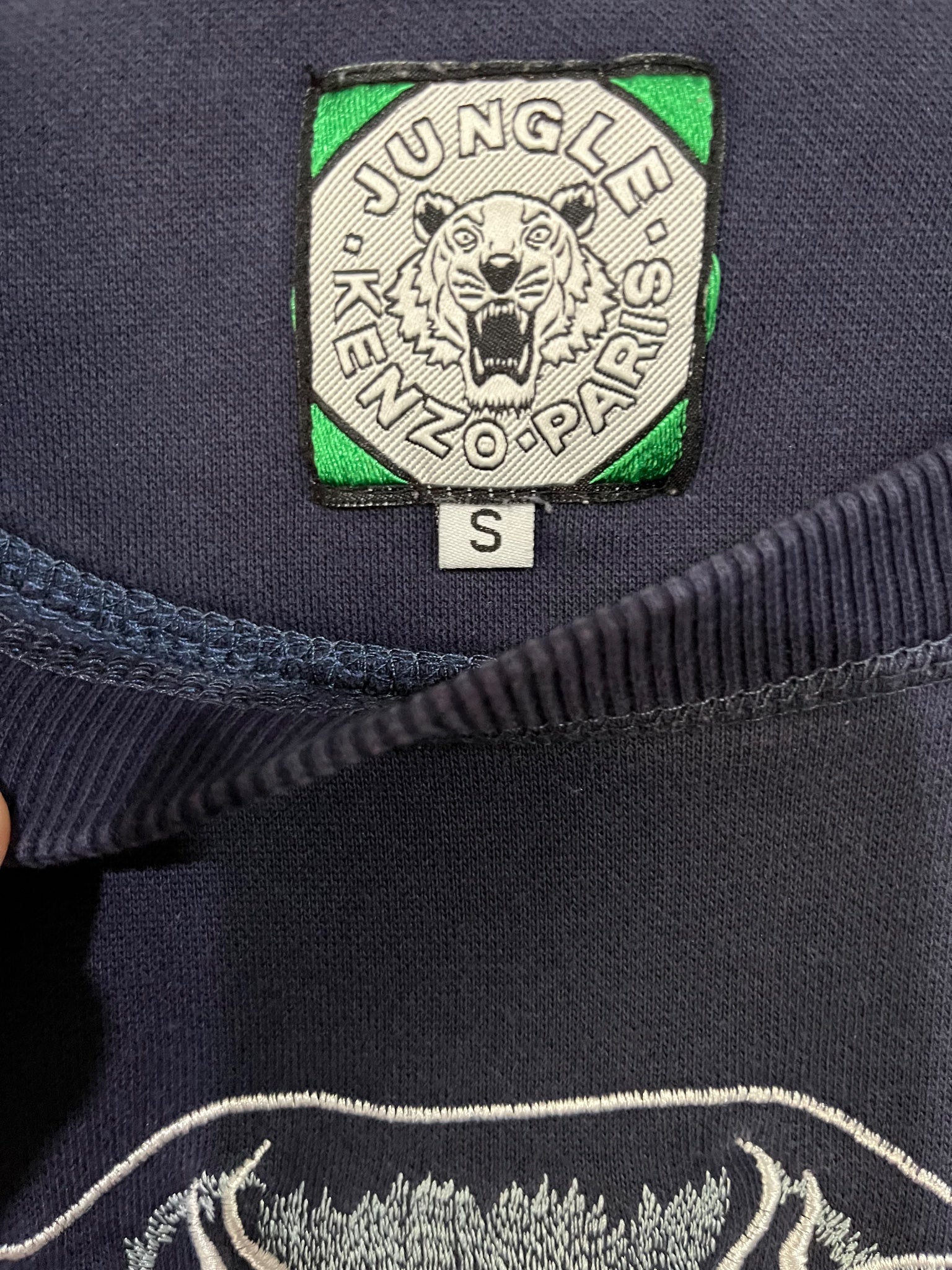 Kenzo Paris Tiger Embroidered Navy Sweatshirt S RRP $600 - Image 5