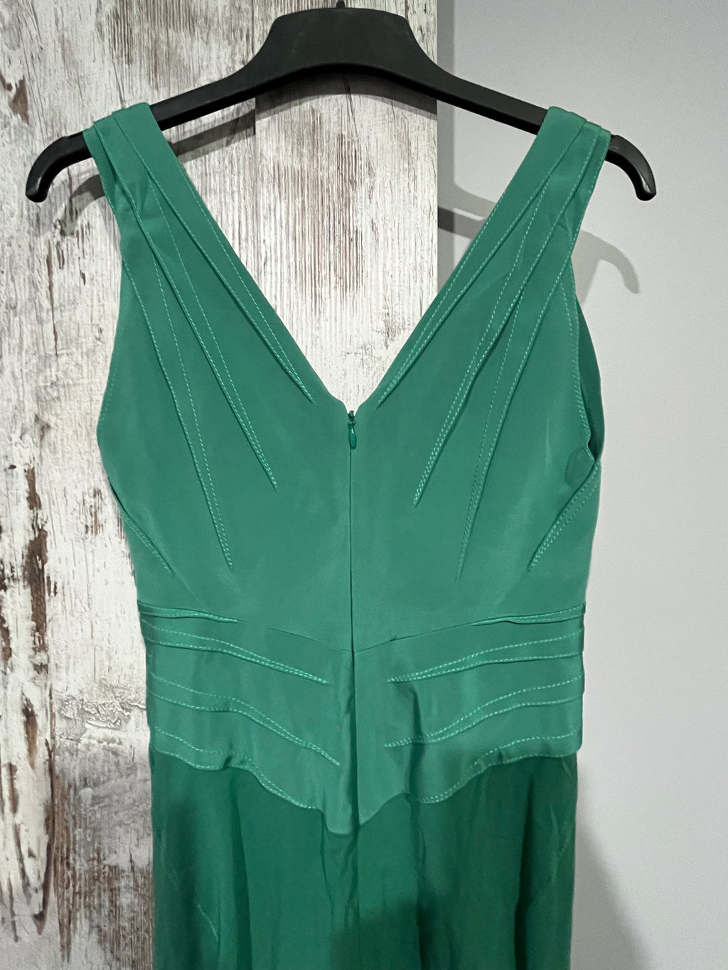 Zac Posen Green V-Neck Silk Gown Size us4/au8 - Image 5