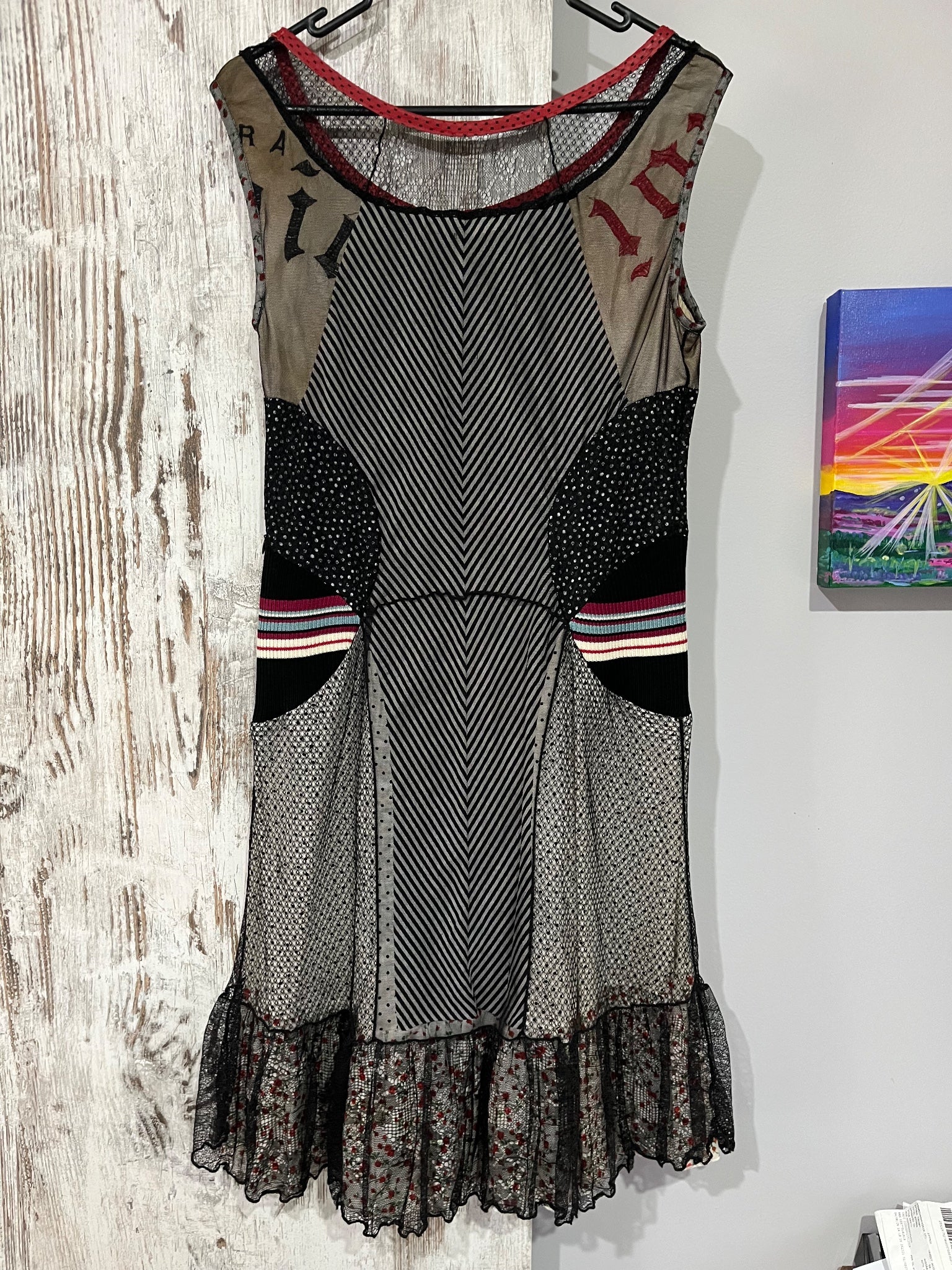 Vintage Pianura Studio Patchwork Mesh Dress - Image 5