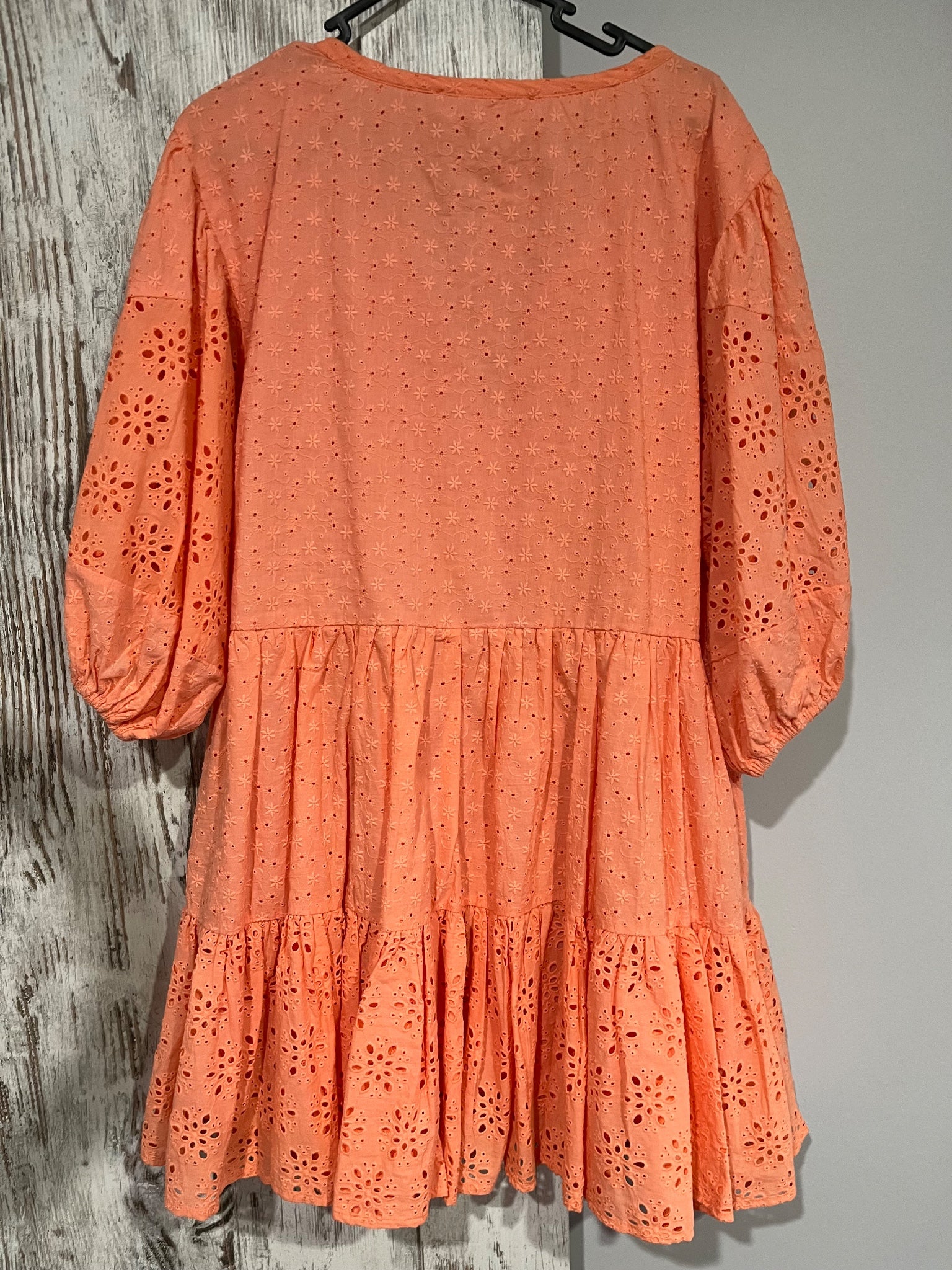 #LABOHÈMEGIRLS Orange Eyelet Tiered Tunic Dress - Image 5