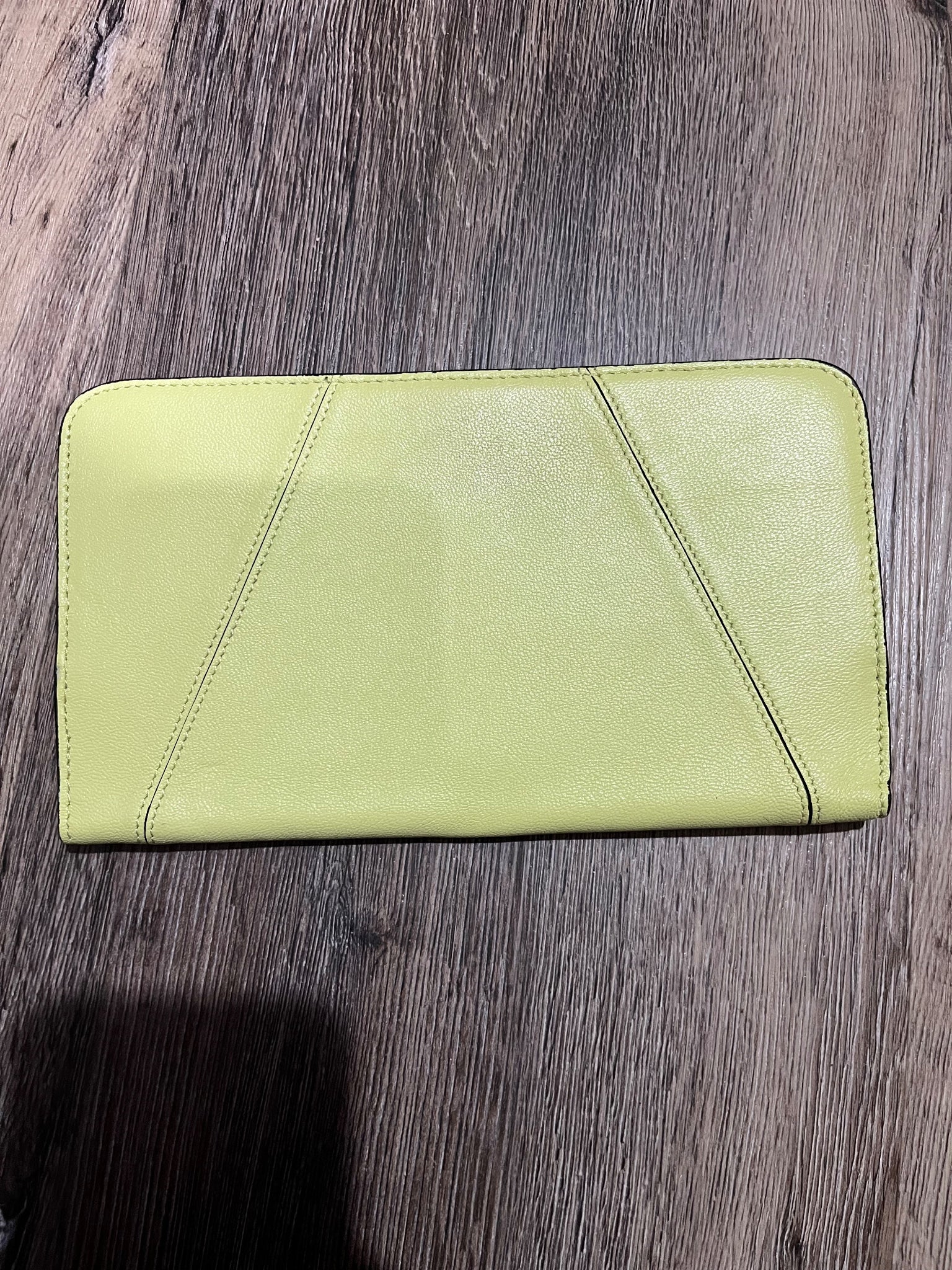 Oroton Lime Green Leather Zip-Around Wallet - Image 5