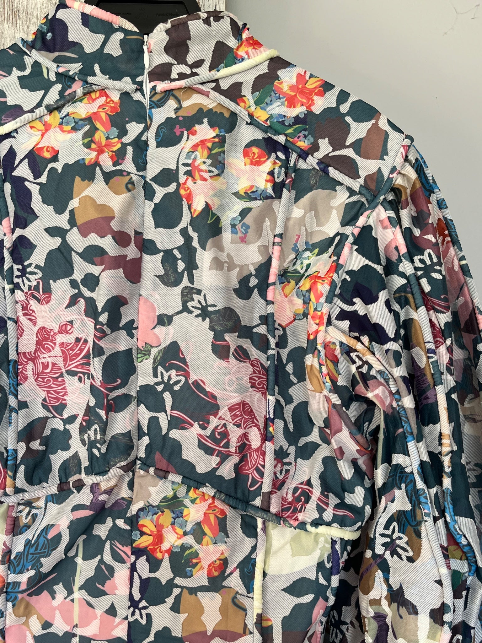 Mackenziemode Floral Print Long Sleeve Mini Dress AU 12 - Image 5