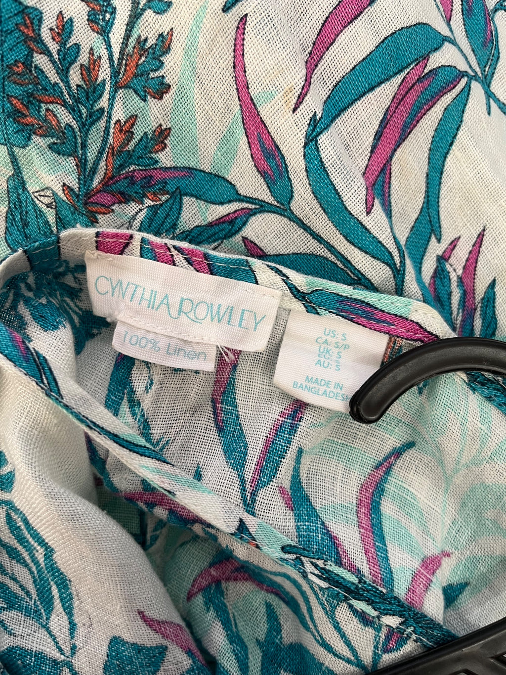 Cynthia Rowley Tropical Leaf Print Linen Cami Dress Size S - Image 5