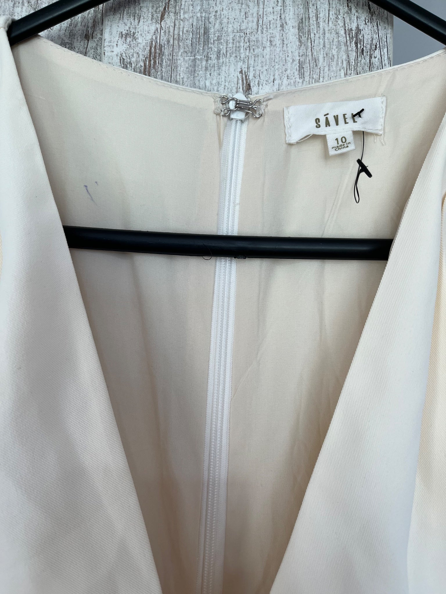 SÄVEL Cream Tie-Front Jumpsuit Size 10 - Image 5