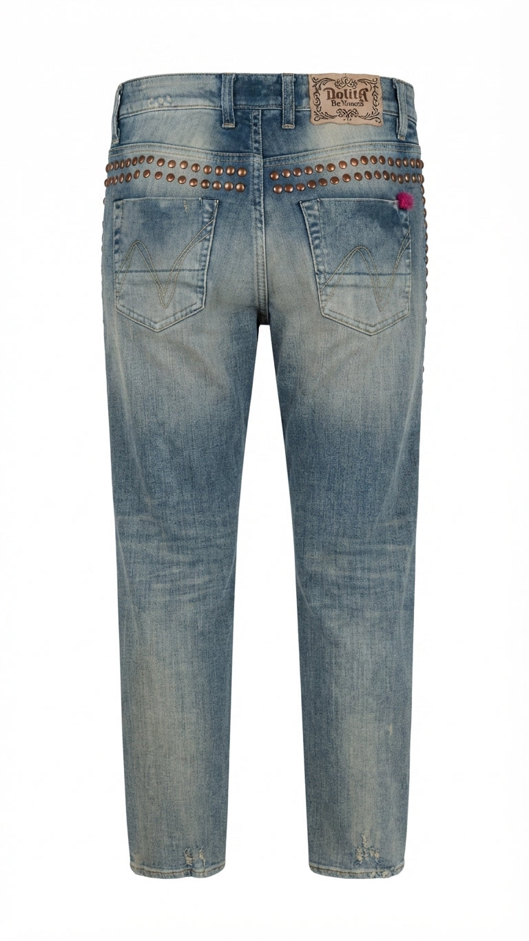 Lolita DeNimes Studded Distressed Denim Jeans - Image 1