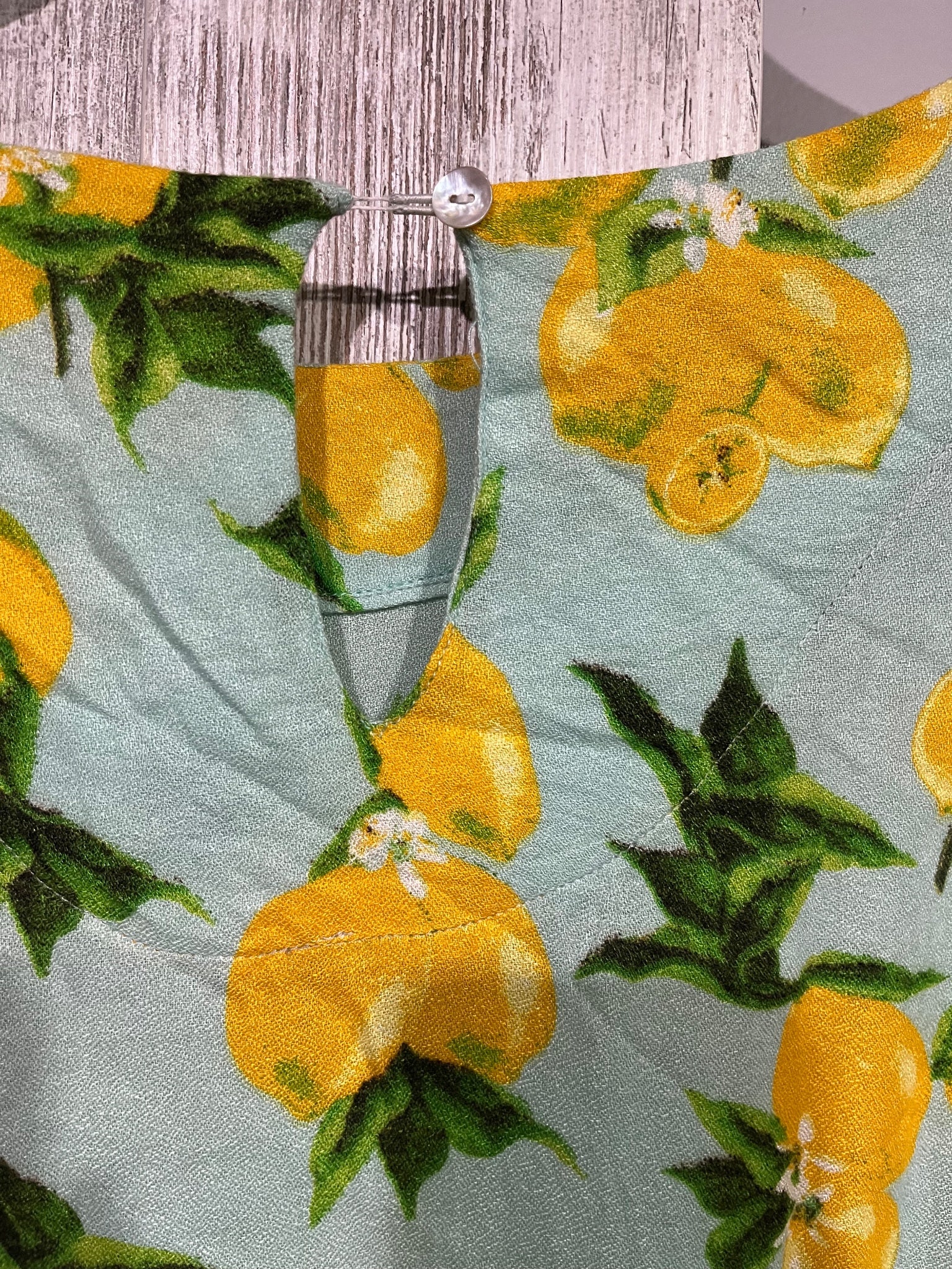 The Shanty Corporation Lemon Print Ruffle Hem Tunic Dress M - Image 6
