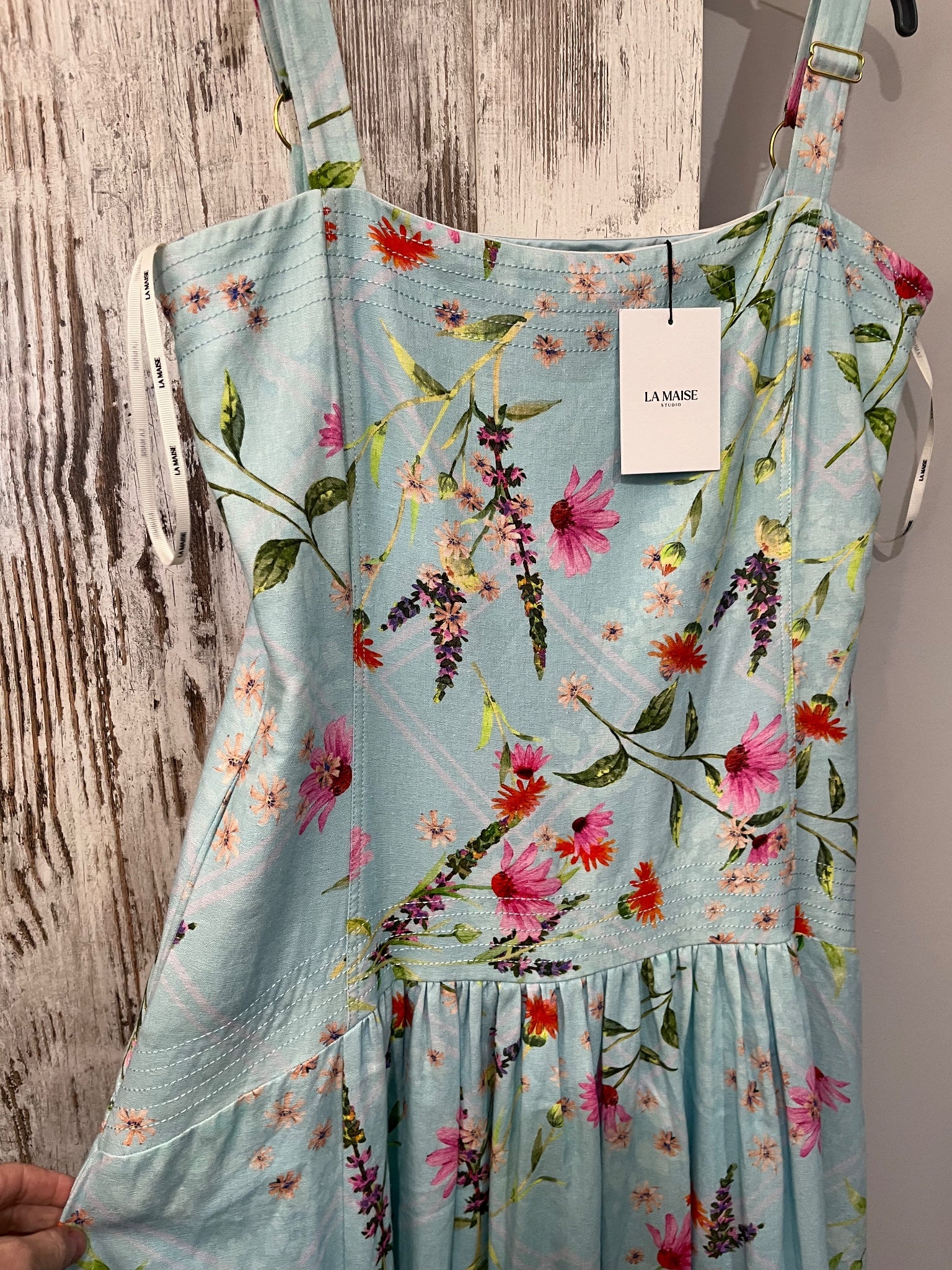 LA MAISE STUDIO Diana Maxi Dress in Delicate Floral Size XL New - Image 6