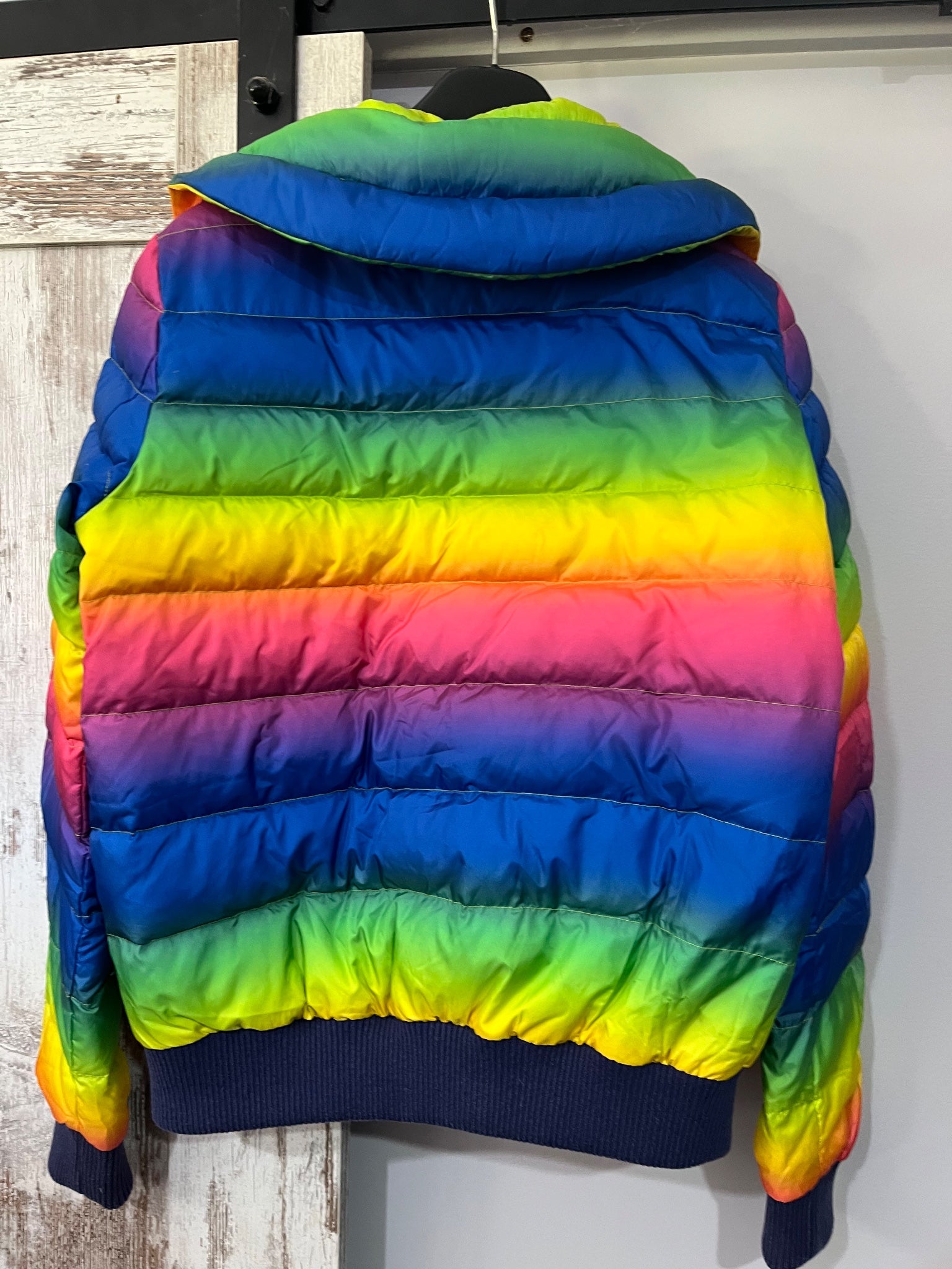 Perfect Moment Rainbow Stripe Puffer Ski Jacket - Image 6