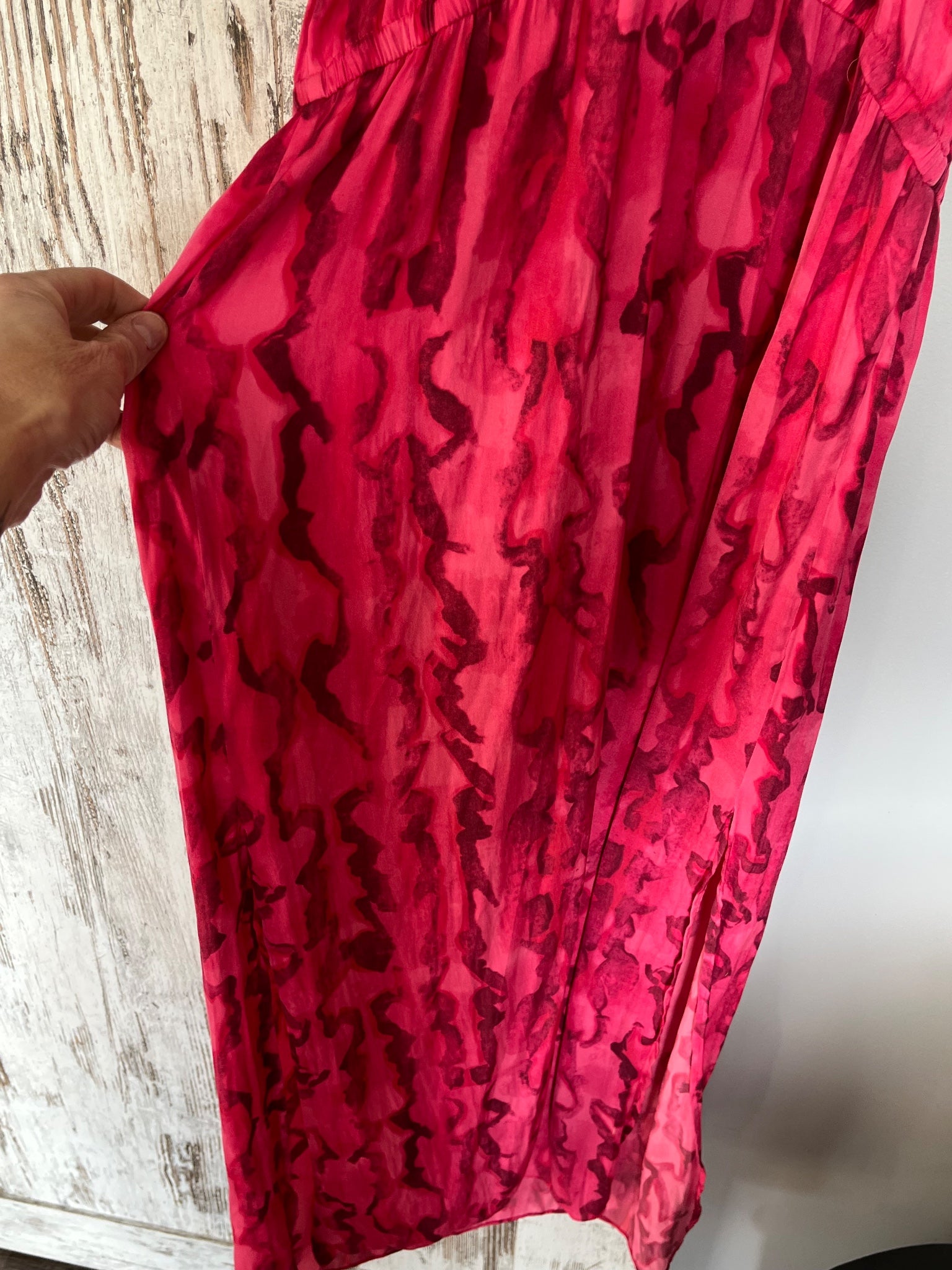 Witchery Pink Abstract Print Halter Neck Maxi Dress Size 10 - Image 6