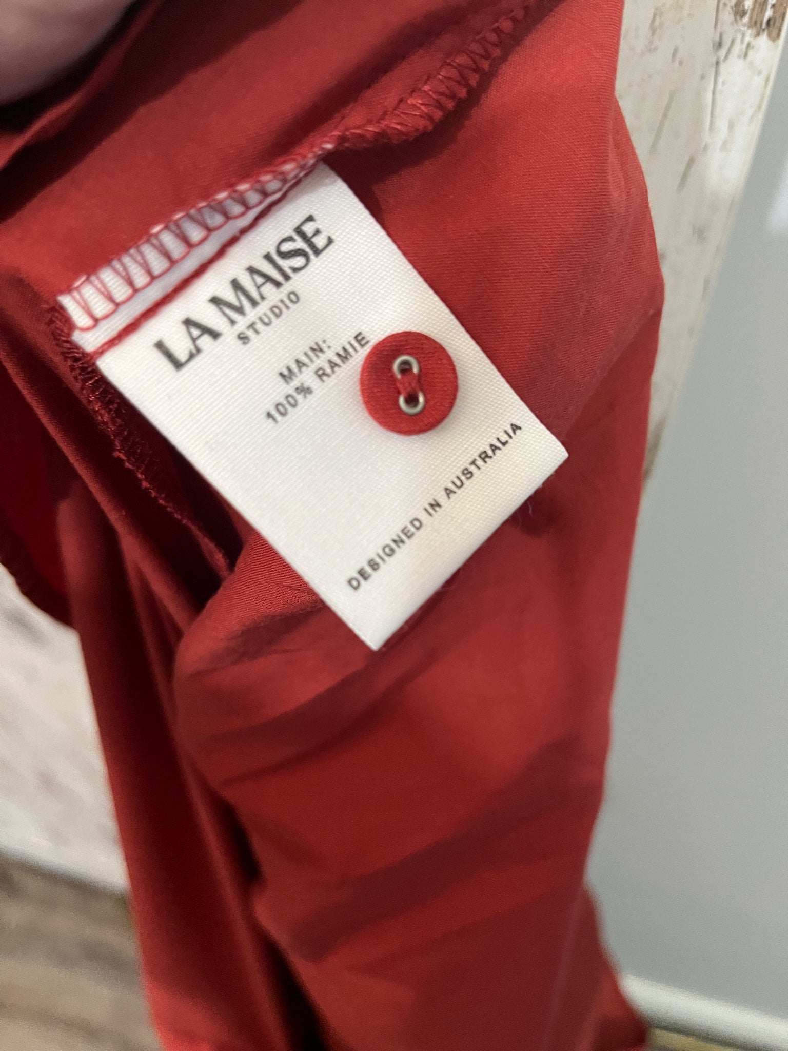 La Maise Studio Lyon Shirt Maxi Dress Rust Red Size L - Image 6