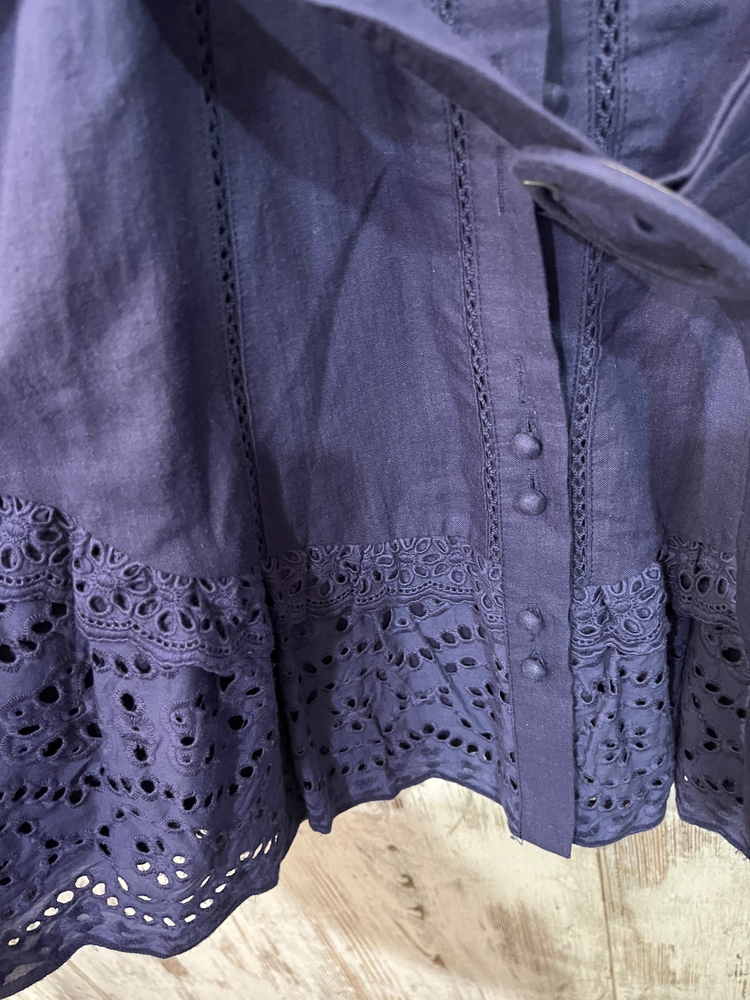 Saint Armont Lula Mini Shirt Dress French Navy Size 12 - Image 6