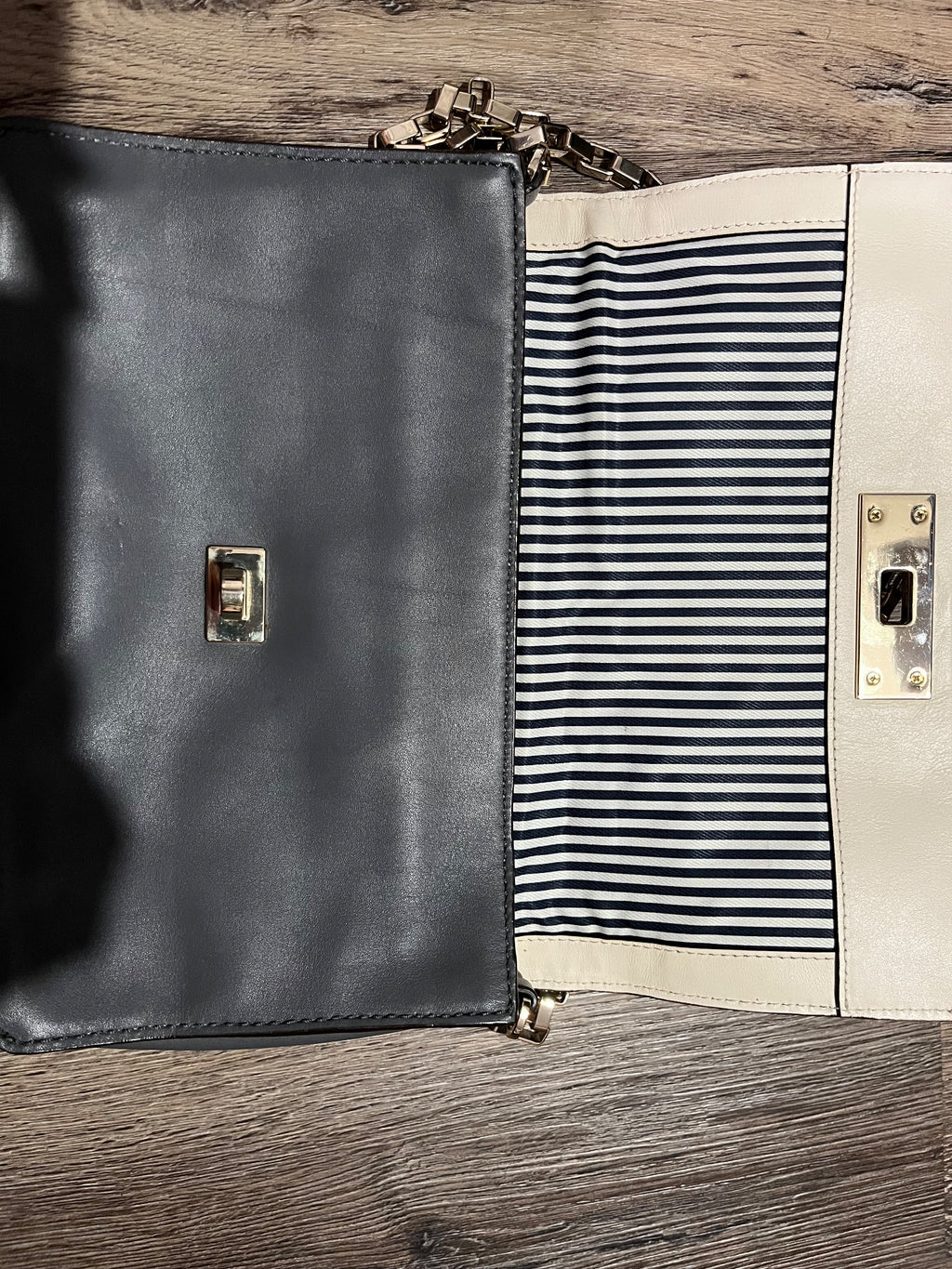 kate spade Two-Tone Leather Chain Clutch Crossbody Bag - Image 6