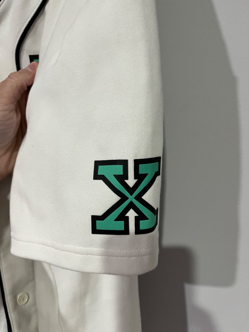 Bossini.X Baseball Jersey Shirt White Green Size S - Image 6