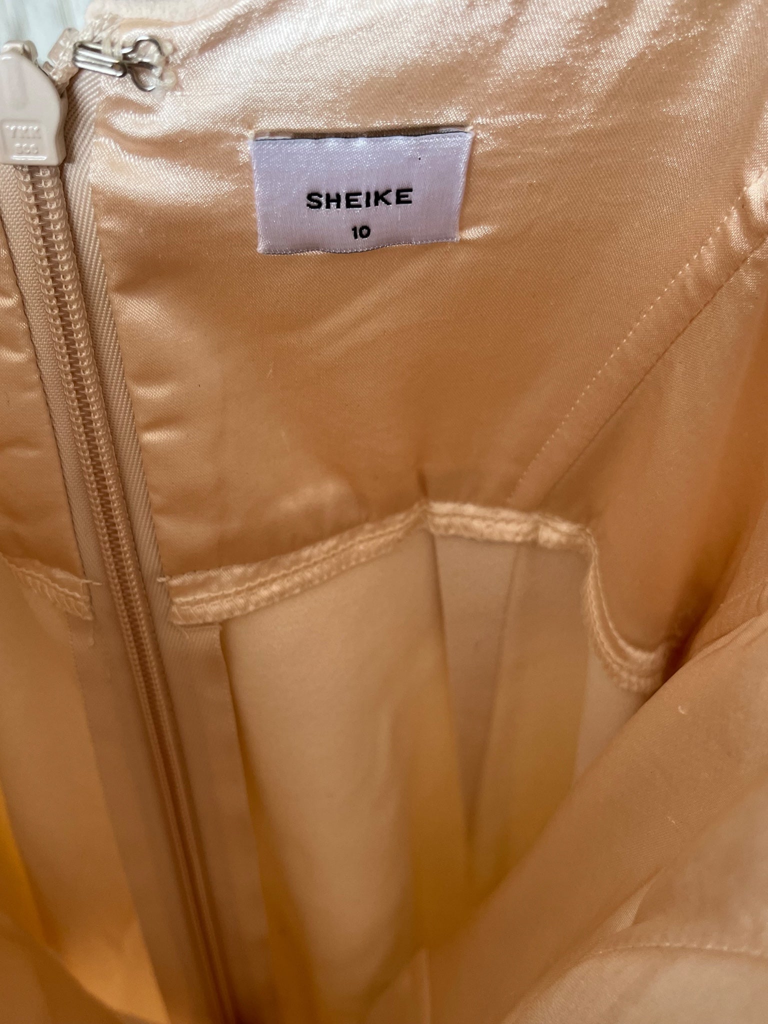 Sheike Beige Strapless Belted Jumpsuit Size 10 - Image 6