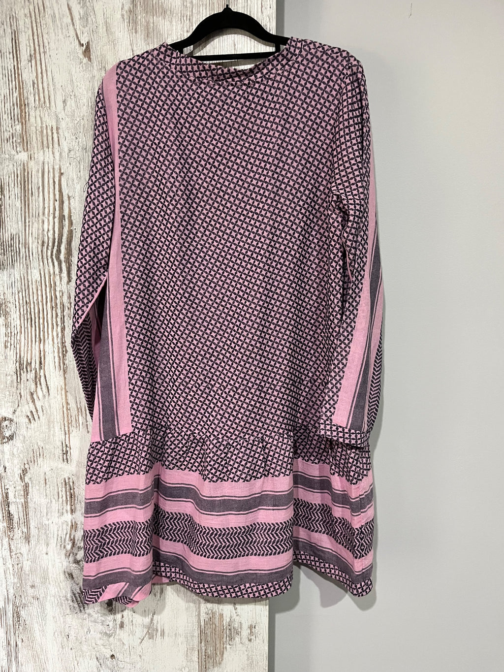 Summery Copenhagen Pink And Patriot Blue Geometric Drop Hem Dress RRP$269 - Image 6