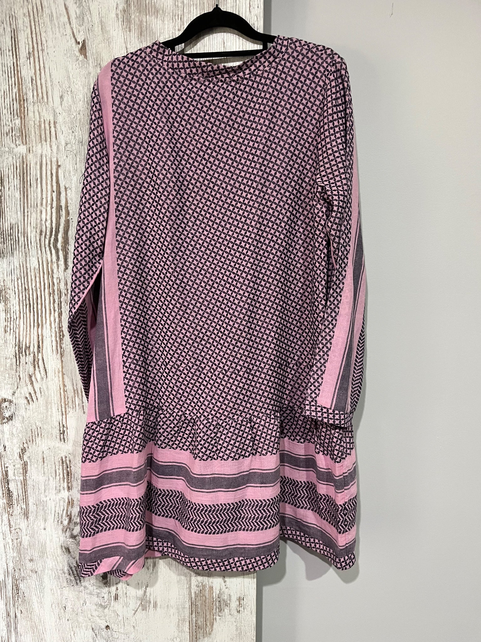 Summery Copenhagen Pink And Patriot Blue Geometric Drop Hem Dress RRP$269 - Image 6