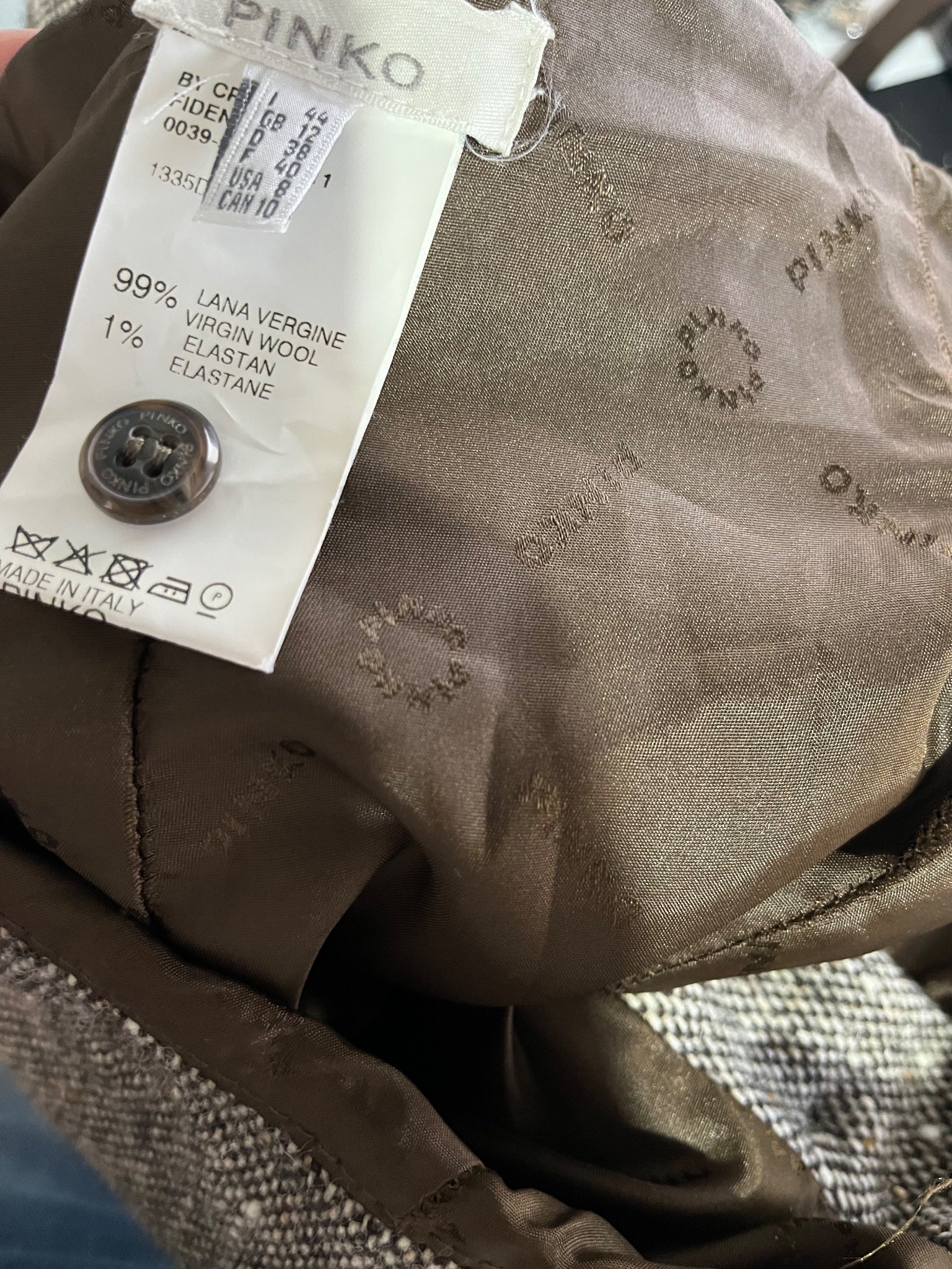 Pinko High-Waisted Tweed Sailor Shorts Brown - Image 6