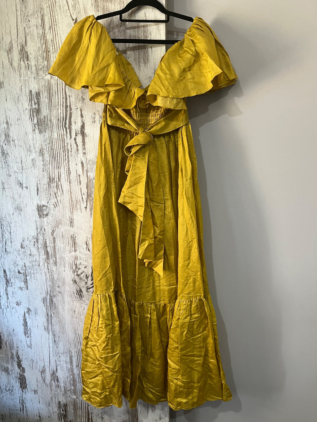 Rooh Collective Mustard Yellow Ruffle Maxi Dress Size S rrp $499 - Image 6