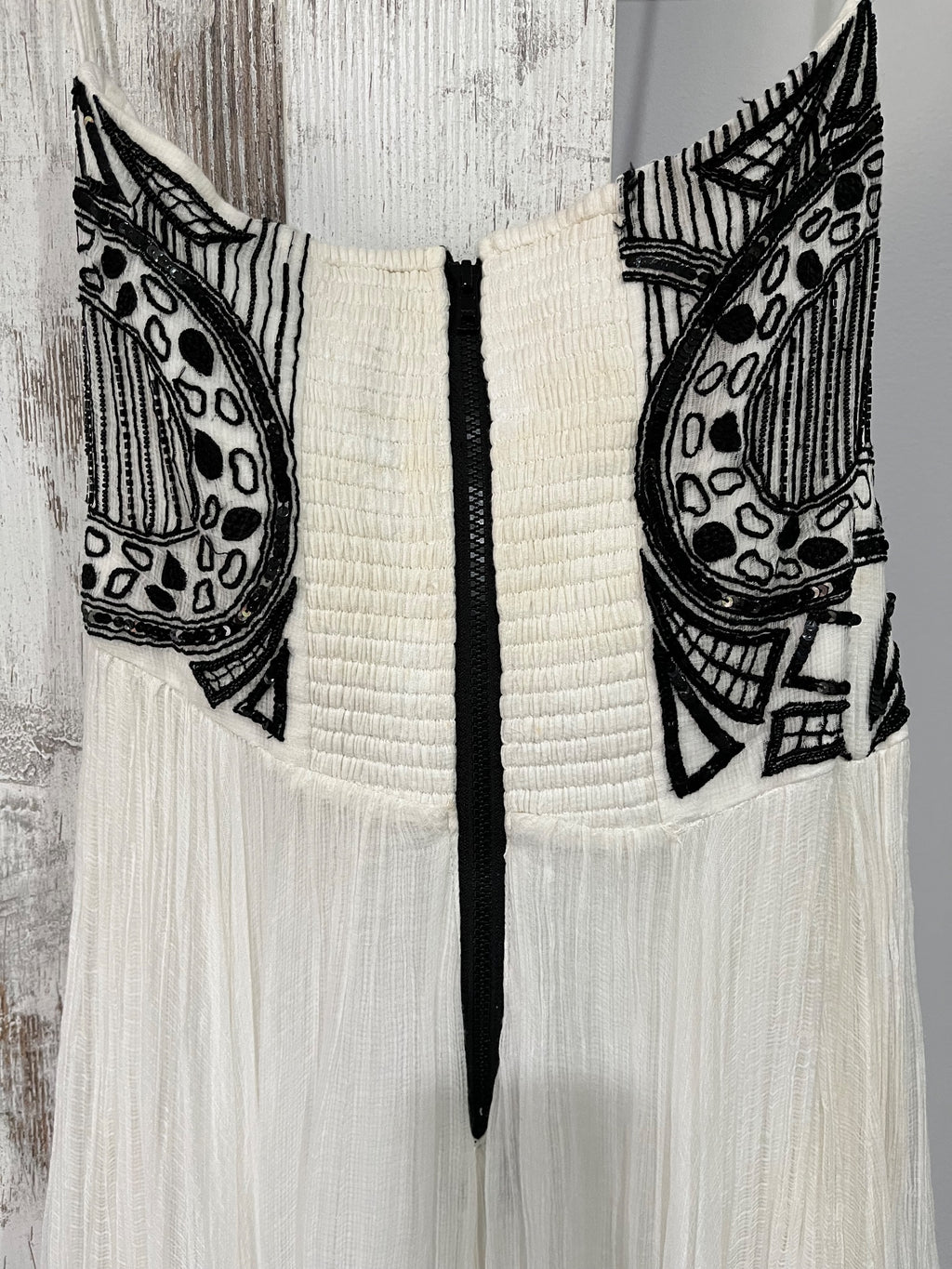 Aje.. Embroidered Cotton Maxi Dress White Black Size 12 - Image 6