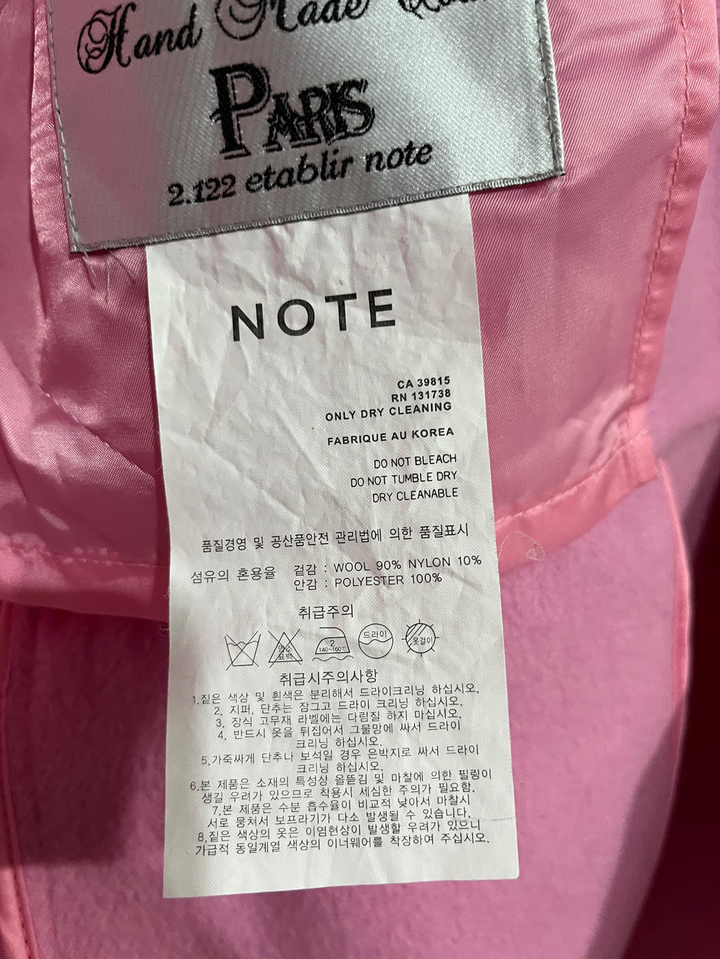 CANDY CRUSH Pink Wool Blend Hand Made Coat - Image 6