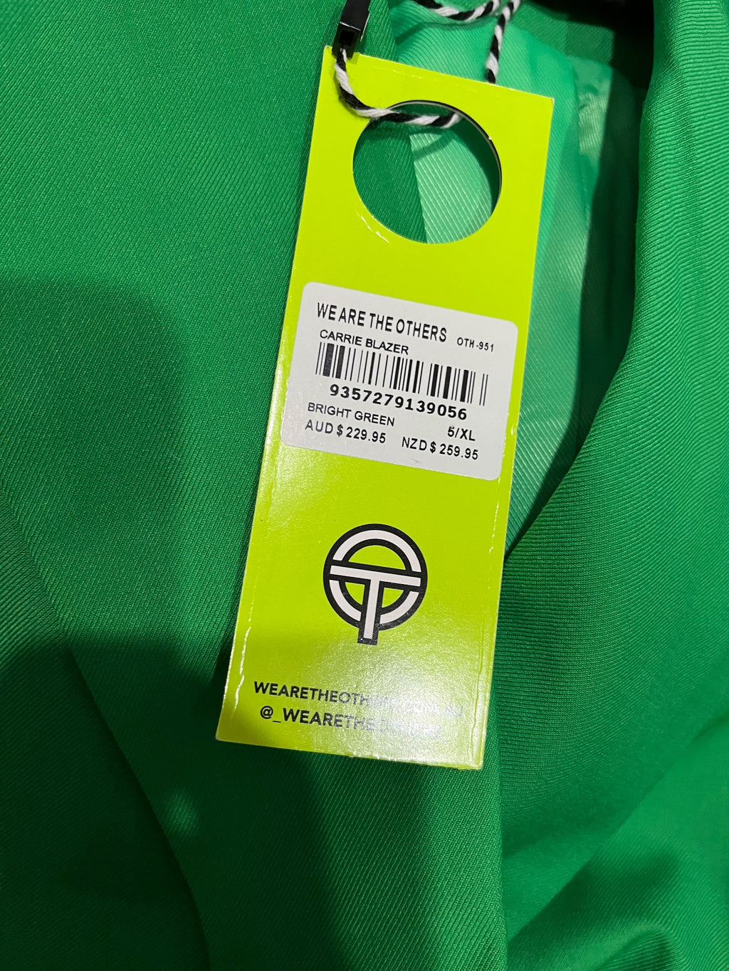 We Are The Others Carrie Double Breasted Blazer Bright Green Size XL - Image 6