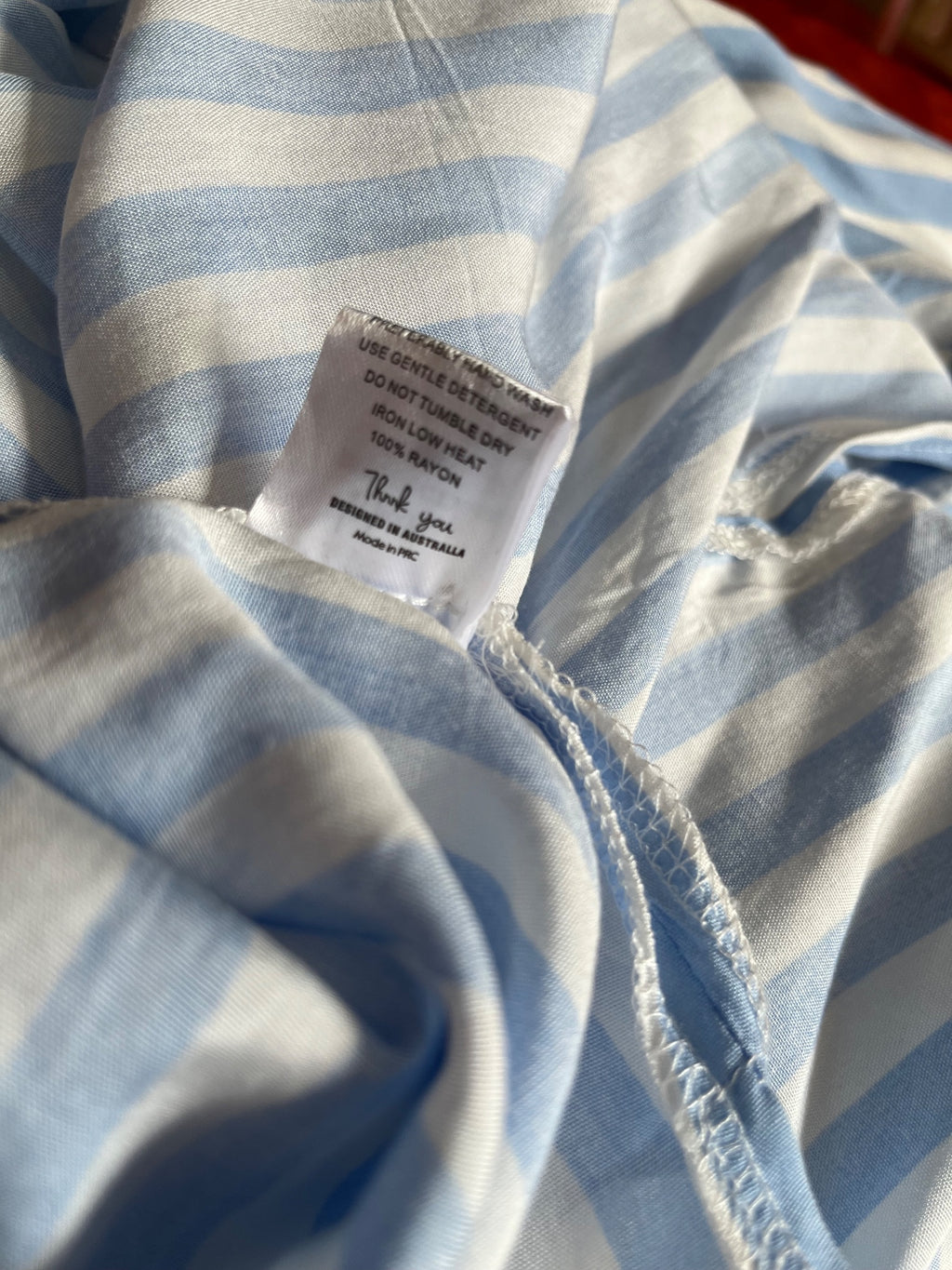 Willow & Tree Blue and White Striped Oversized Button-Down Shirt Size 14 - Image 6