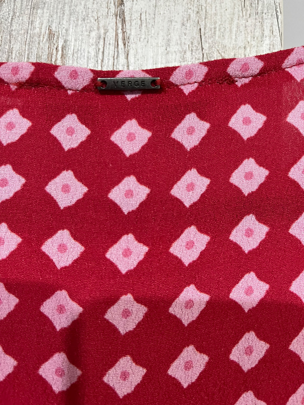 Verge Inspire Midi Dress Red Pink Mixed Print Size S New - Image 6