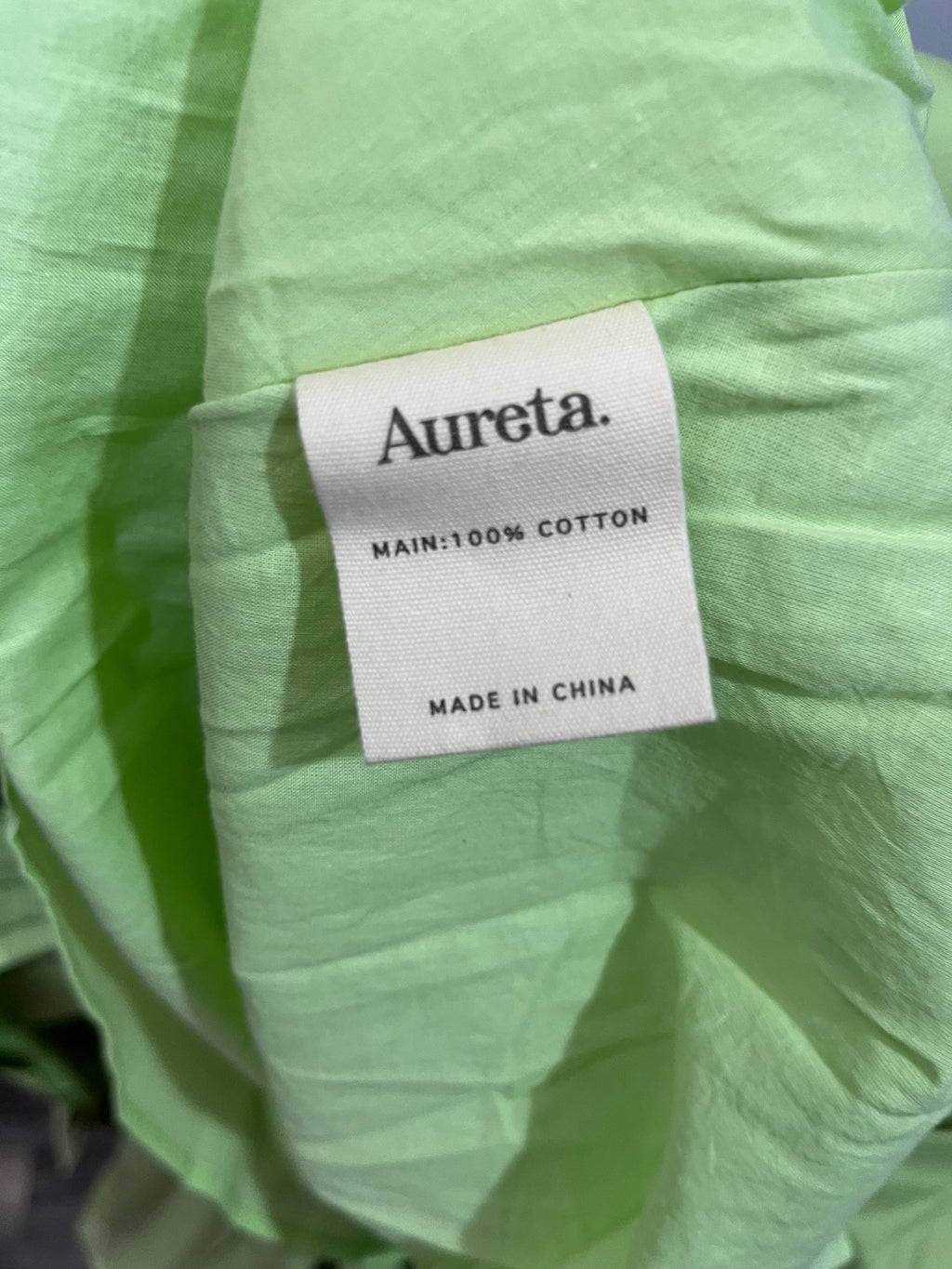 Aureta.. Lime Green Tiered Mini Dress Size S - Image 6
