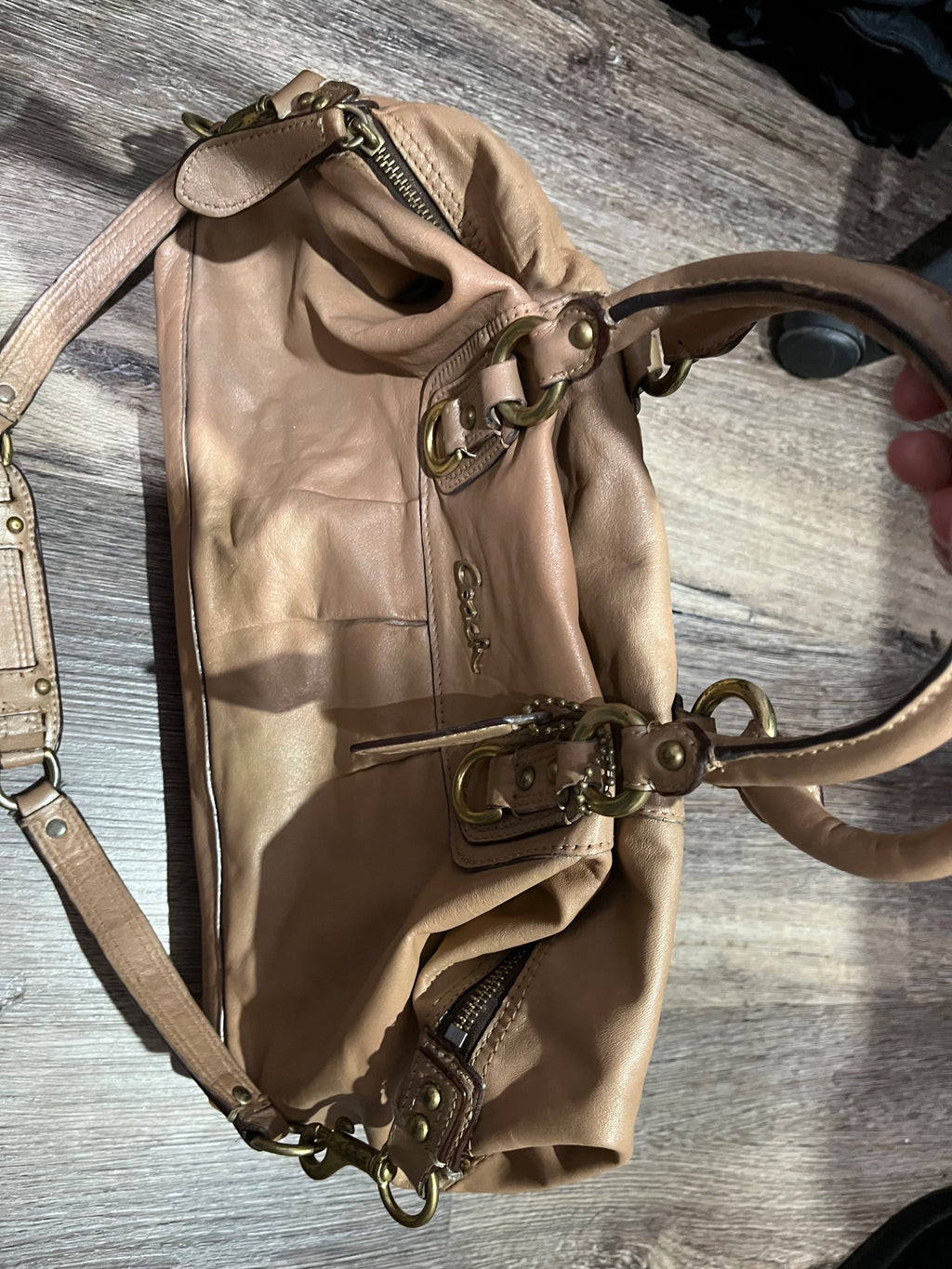 Coach Metallic Gold Leather Satchel Handbag - Image 6