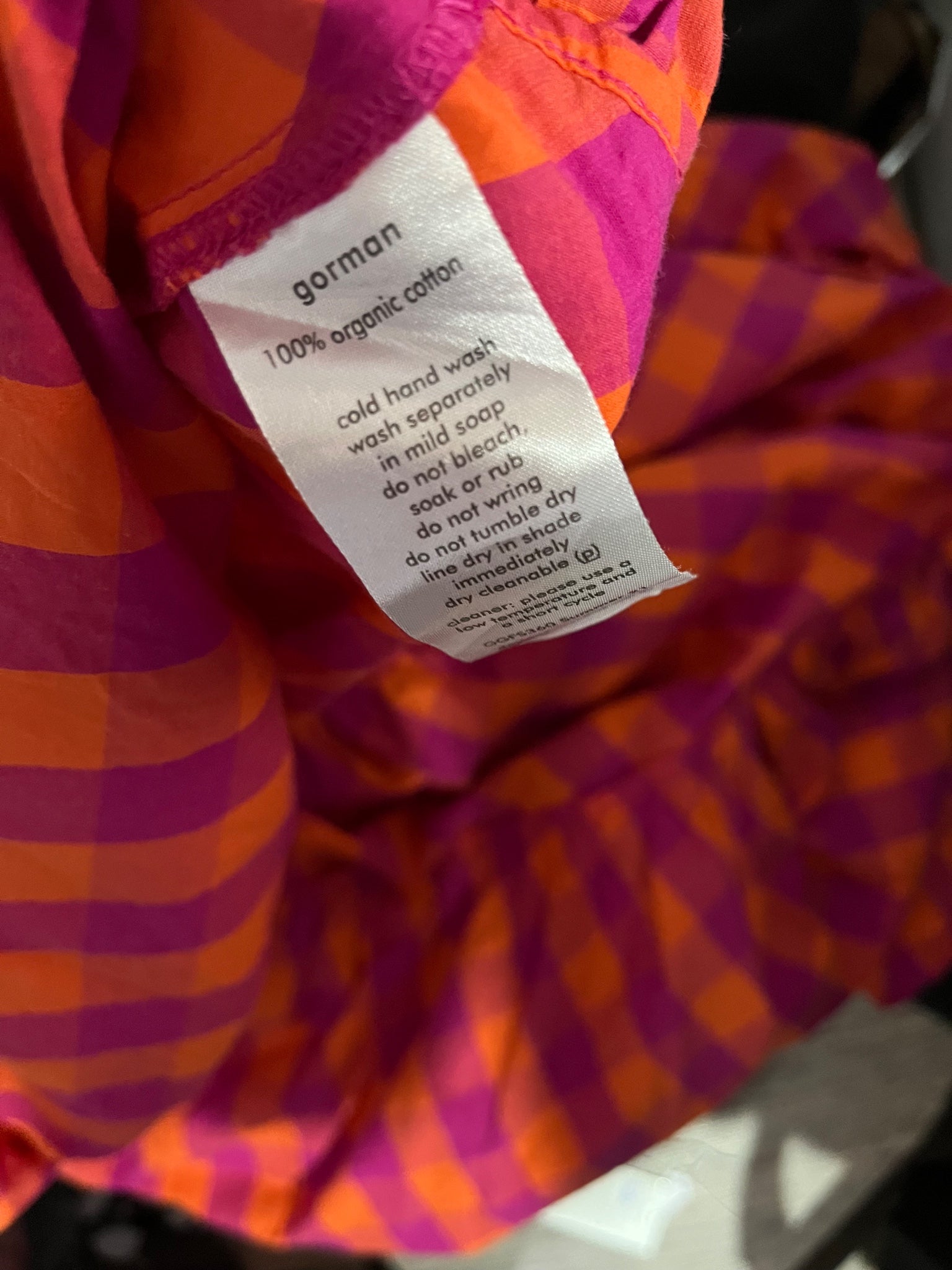 Gorman Pink & Orange Gingham One-Shoulder Tiered Mini Dress Size 12 - Image 6
