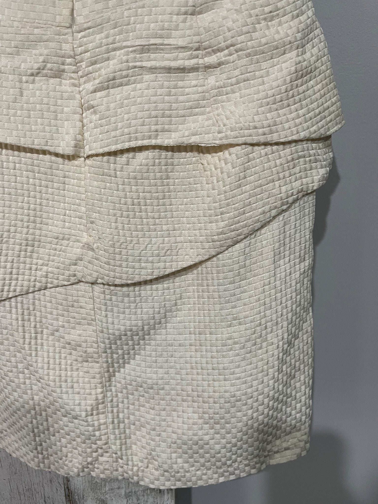 Zimmermann Strapless Textured Peplum Mini Dress Cream Size 3 - Image 6