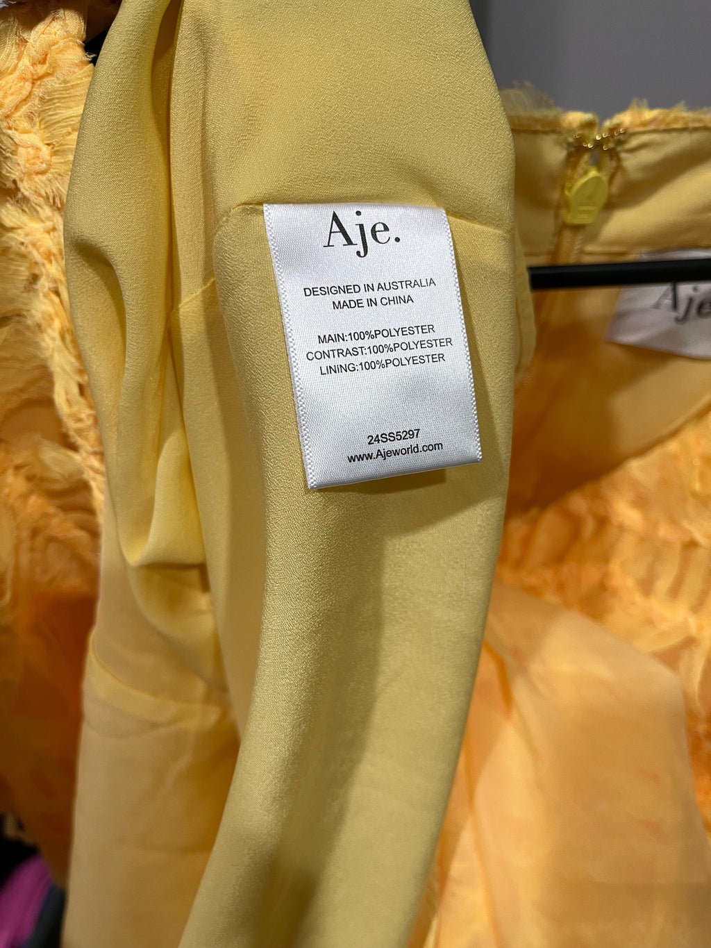 Aje.. Mimosa Cut Out Mini Dress Yellow Size 12 rrp $450 - Image 6