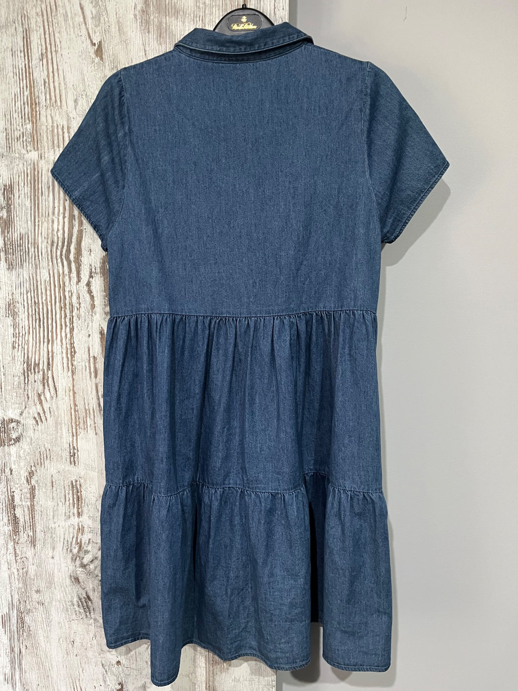 Alessandra Blue Denim Tiered Shirt Dress Size XS - Image 6
