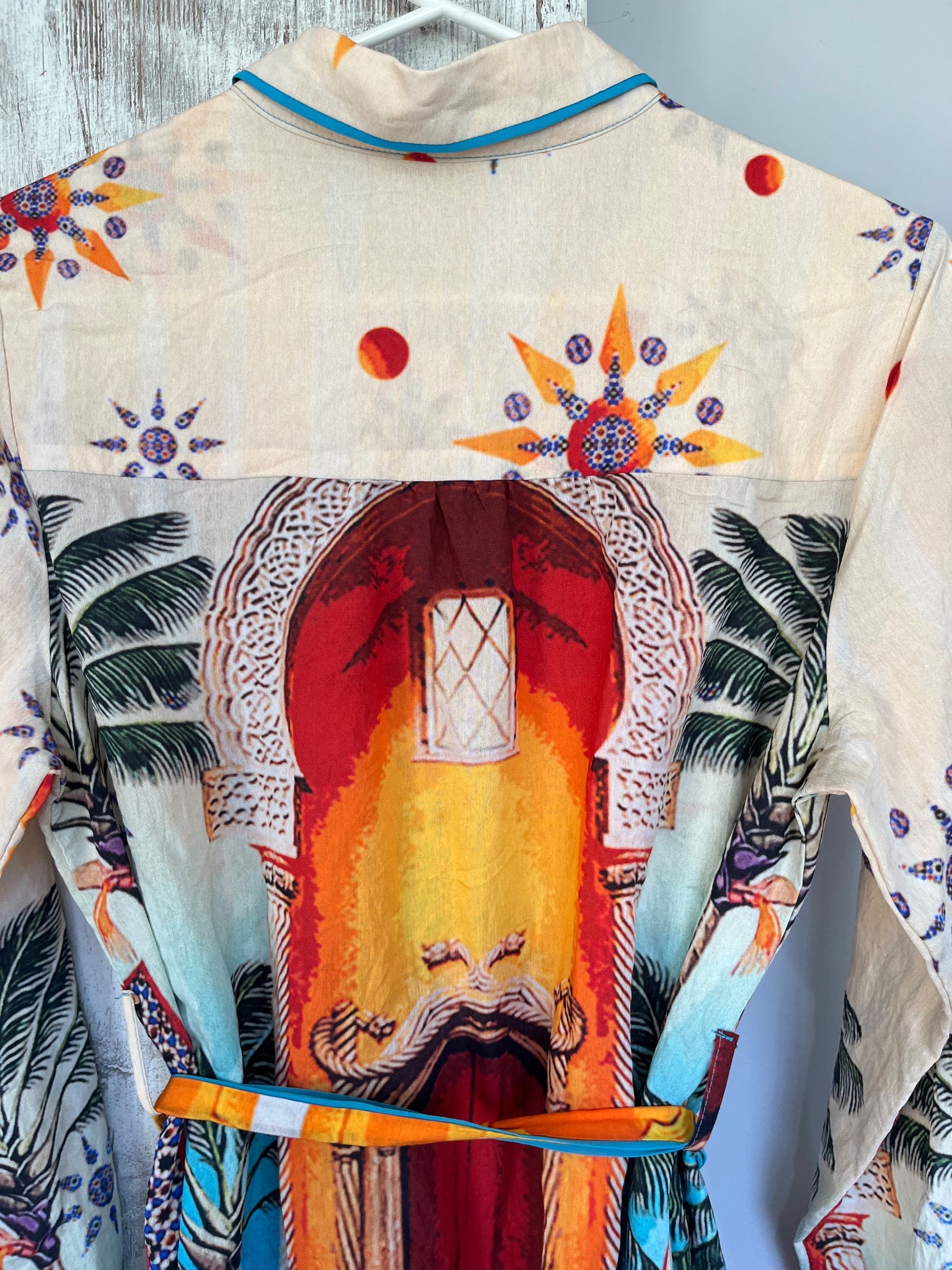 Hammock & Vine Tropical Palm Tree Print Button-Down Shirt Dress - Image 6