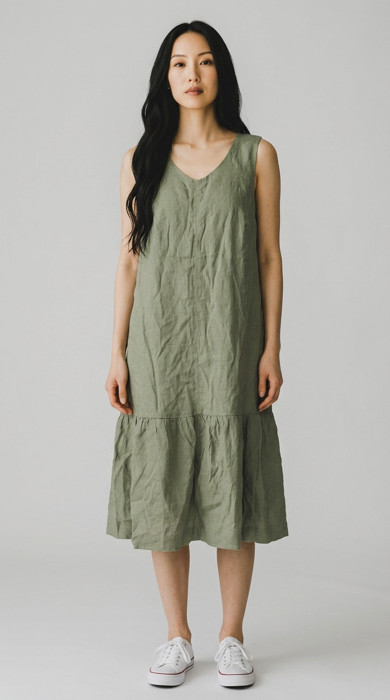 Gordon Smith Sage Green Sleeveless Tiered Dress New With Tags Size 10