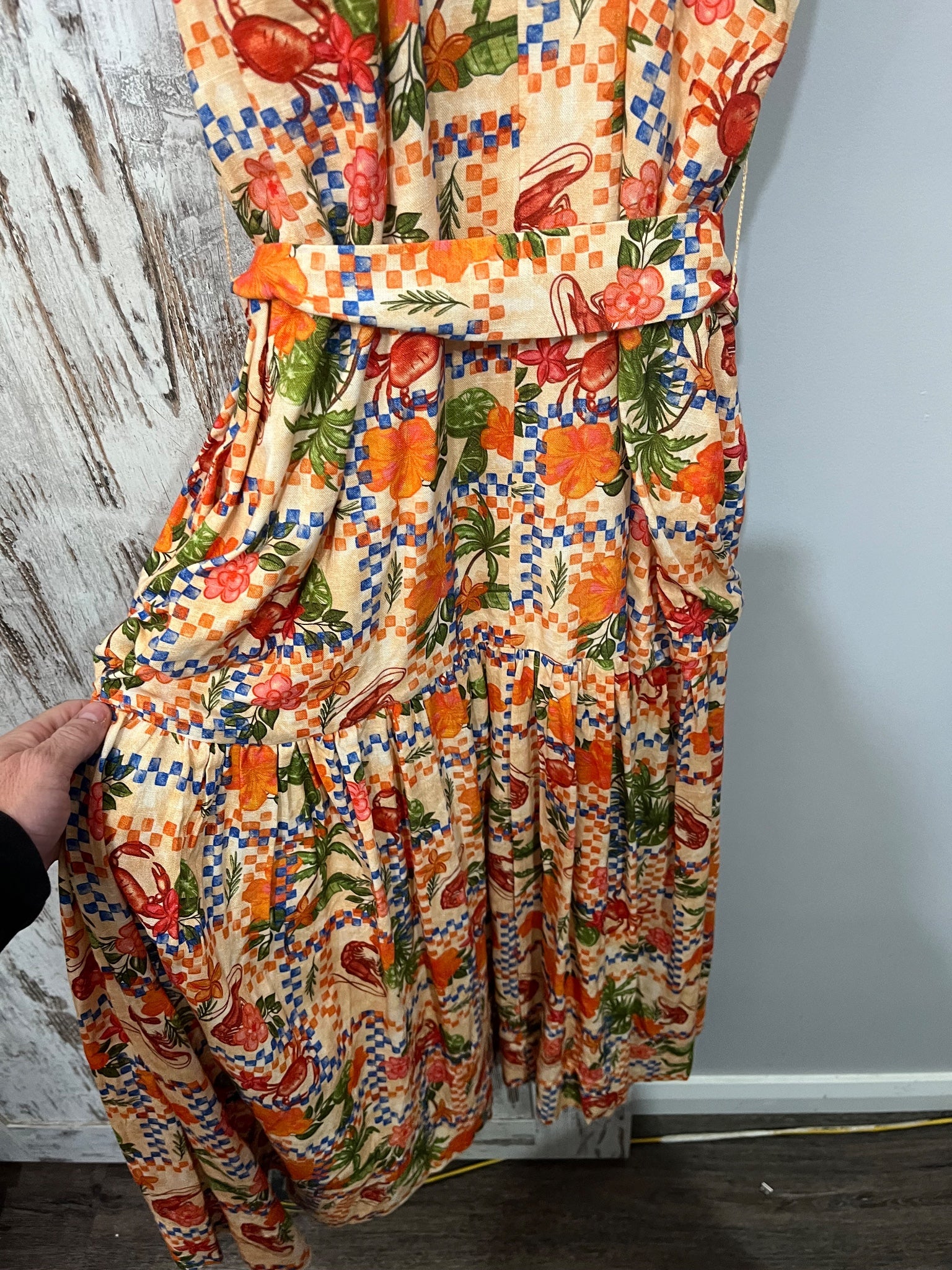 LA MAISE Alani Floral Crab Print Maxi Dress Size 12 - Image 7