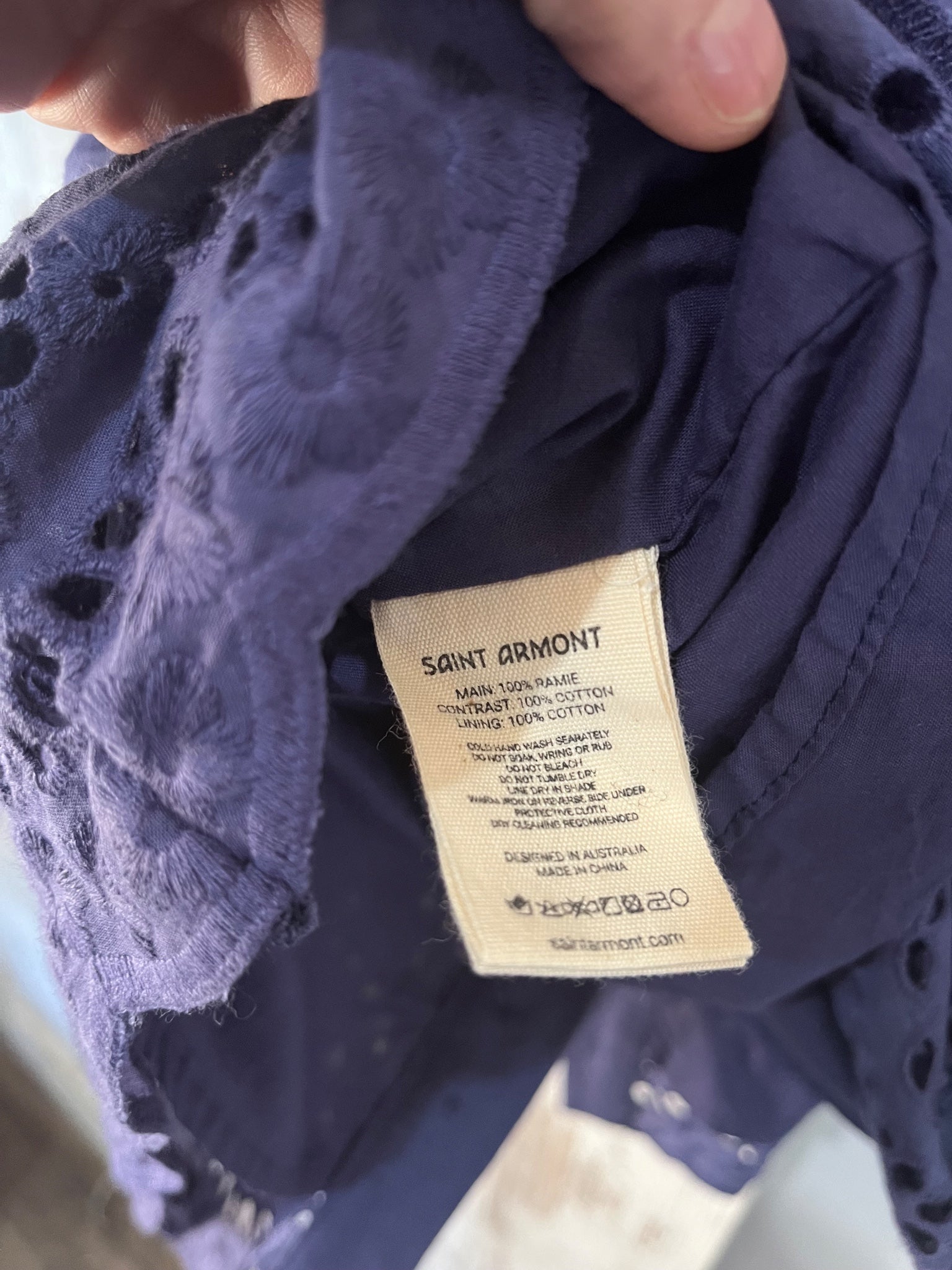 Saint Armont Lula Mini Shirt Dress French Navy Size 8 RRP $490  - Image 7