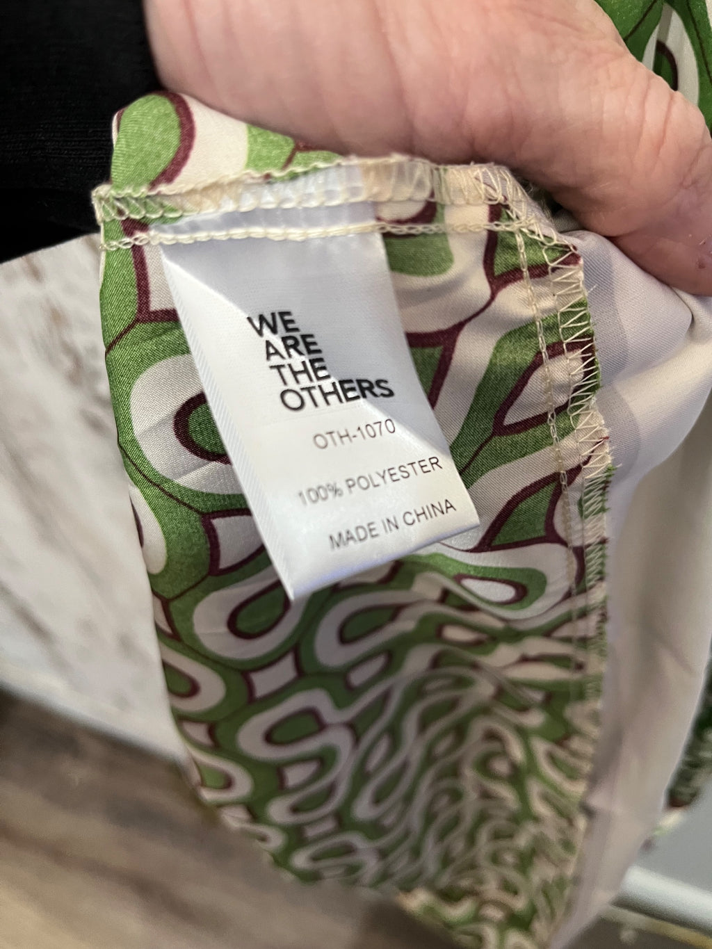 We Are The Others Alessia Geometric Print Shirt Dress Green Size 2 - Image 7