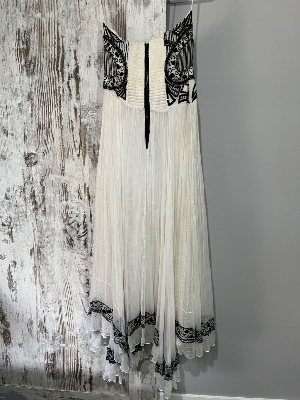 Aje.. Embroidered Cotton Maxi Dress White Black Size 12 - Image 7