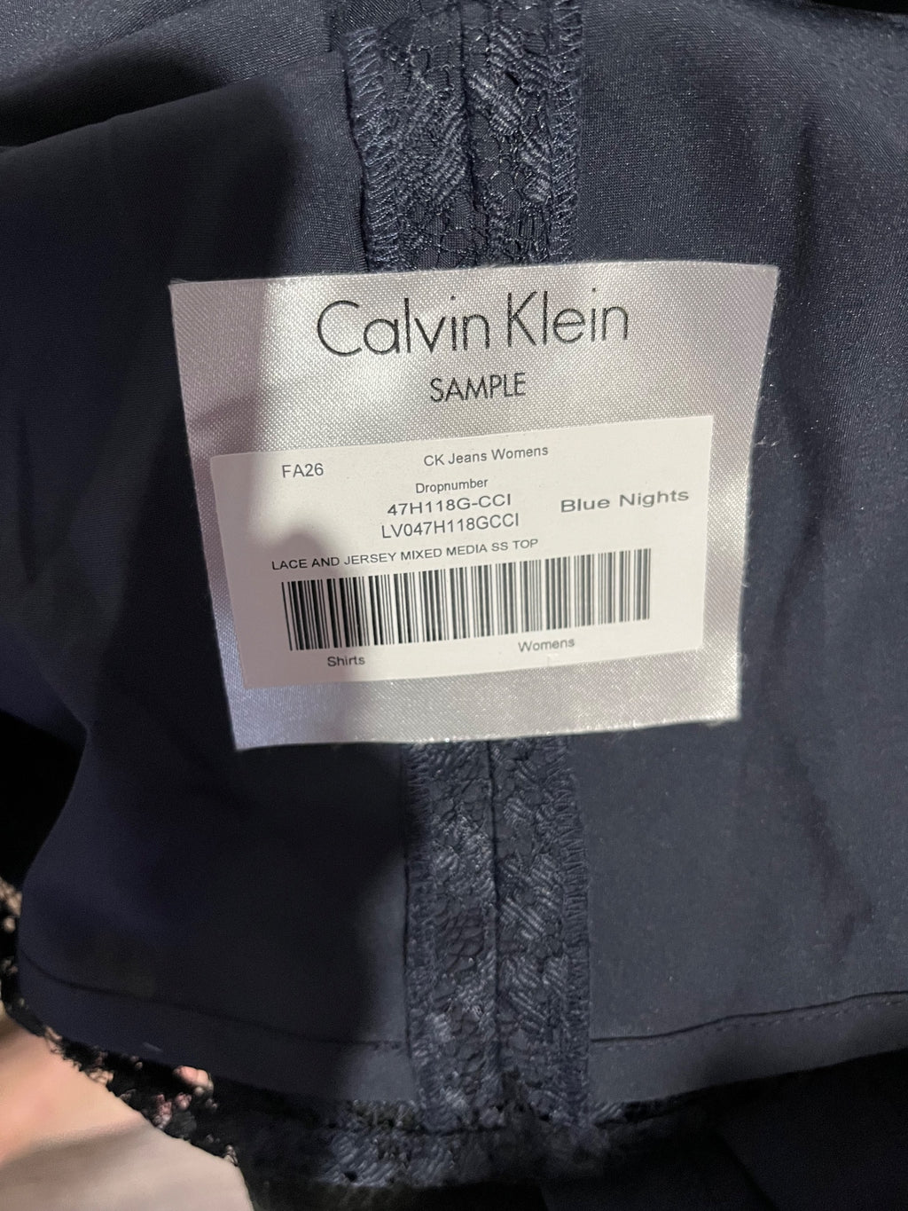 Calvin Klein Jeans Lace Overlay Mixed Media T-Shirt - Image 7