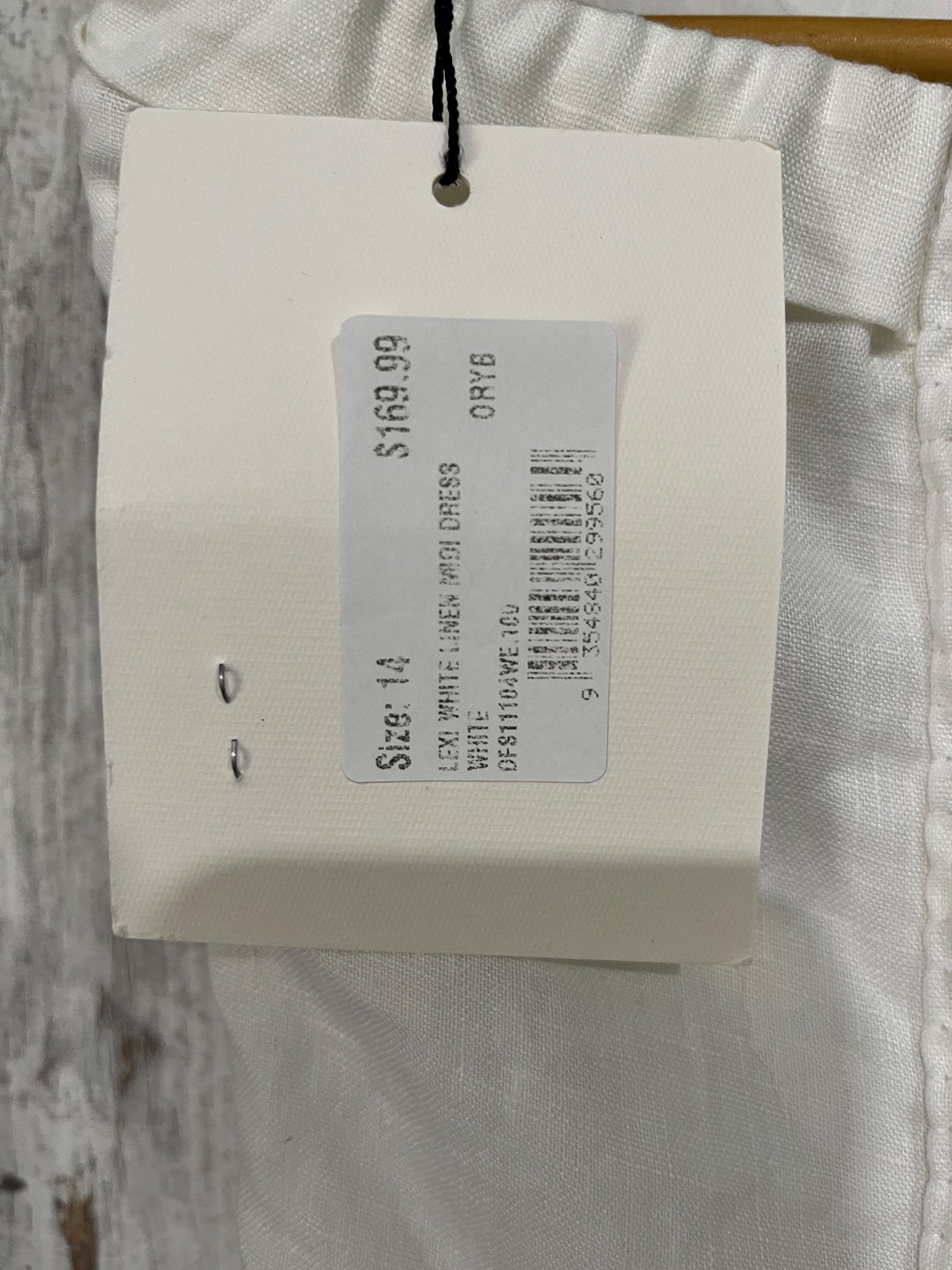 White Strapless Linen Midi Dress Size 14 RRP $169 - Image 7