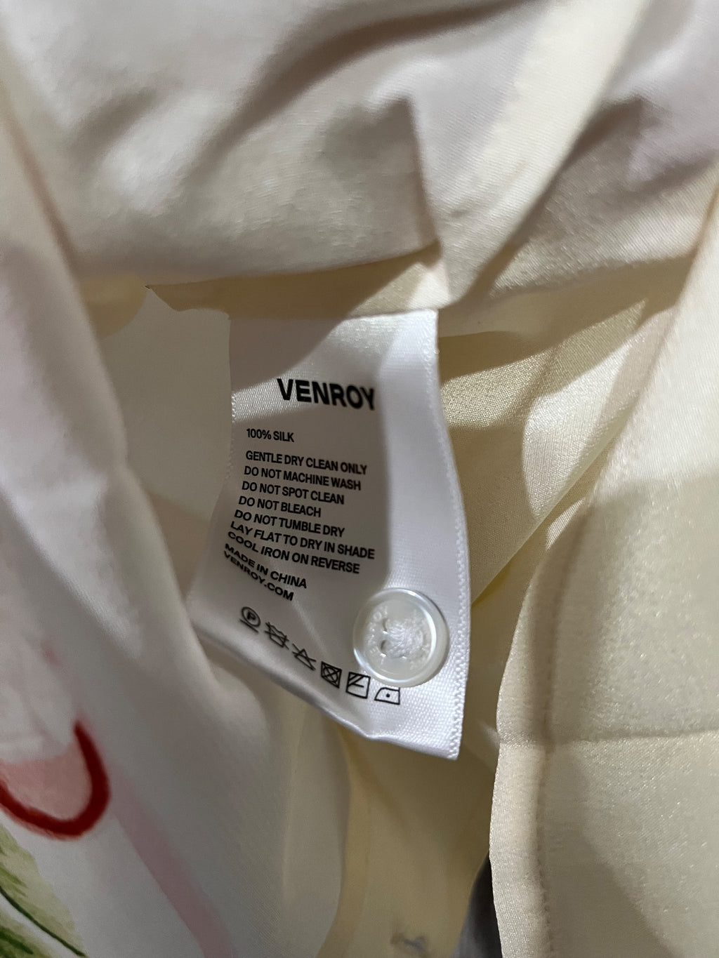 Venroy Silk Camp Collar Shirt With Tea Print - Image 7