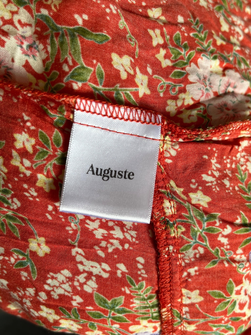 Auguste Red Floral Sleeveless Ruffle Hem Dress - Image 7