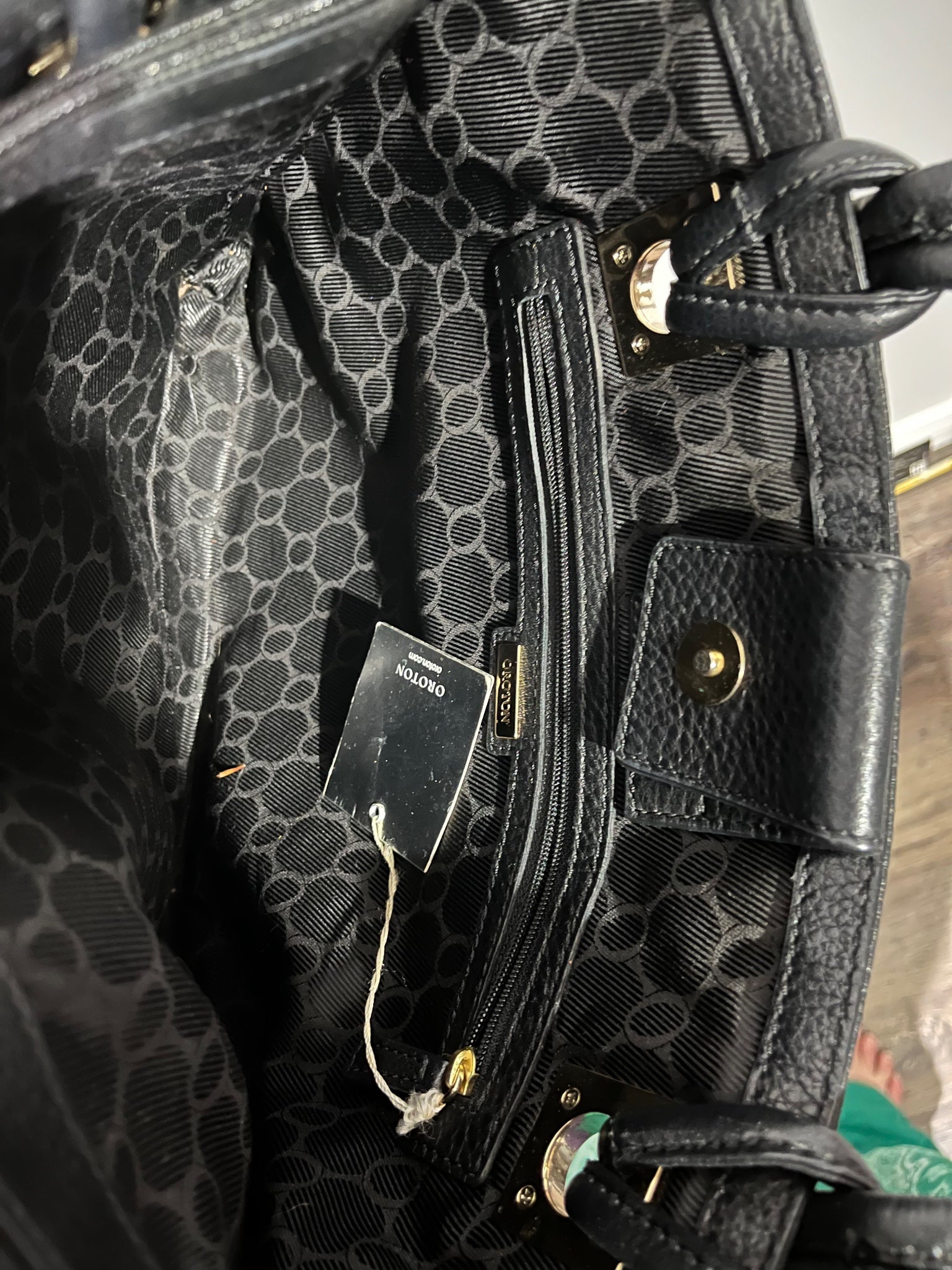 Oroton Stencil Medium Tote Bag Black Jacquard RRP $399 - Image 7