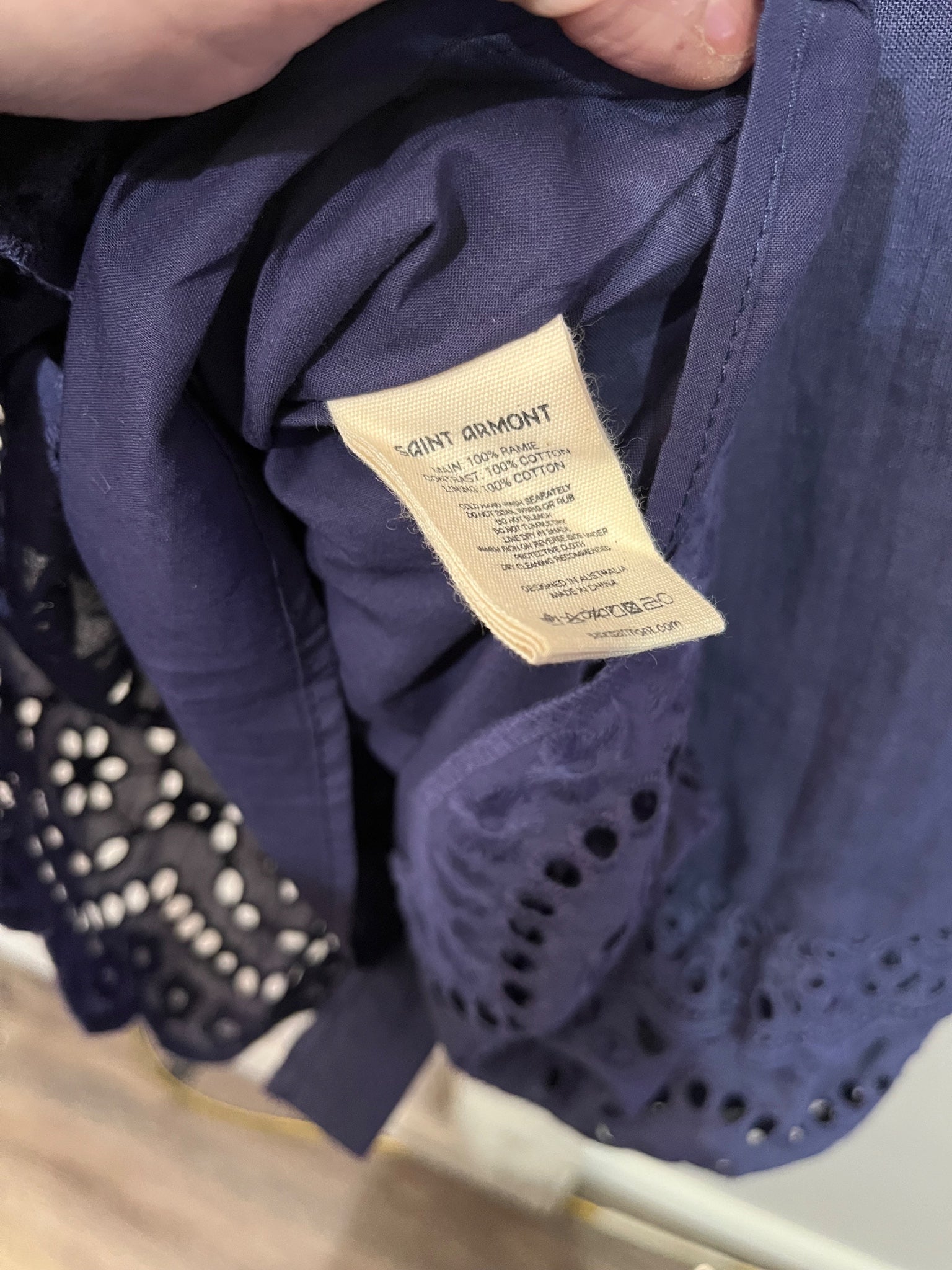 Saint Armont Lula Mini Shirt Dress French Navy Size 12 - Image 8