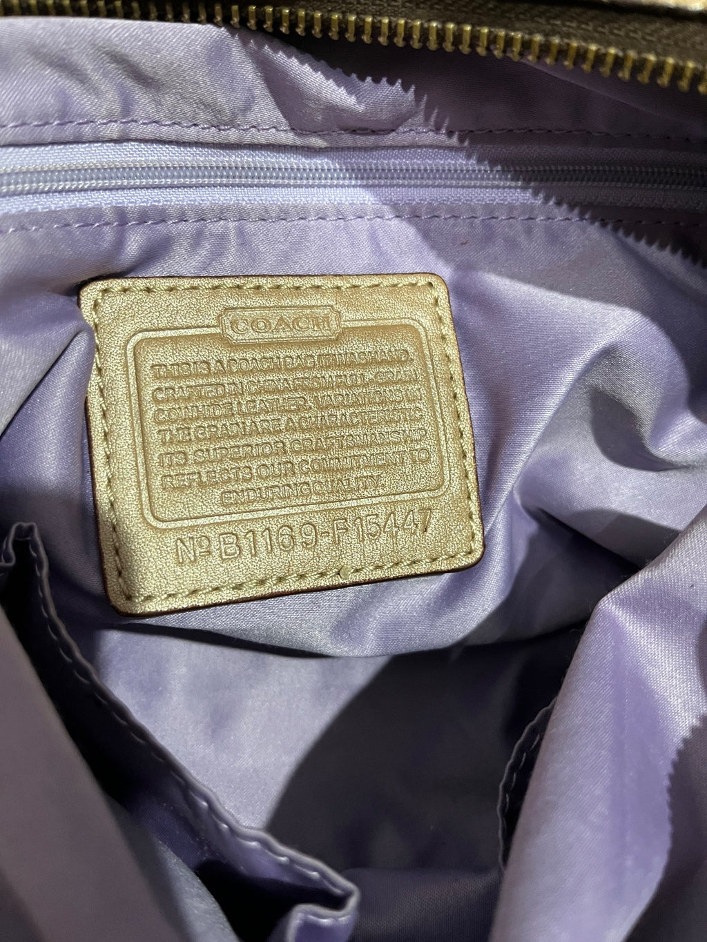 Coach Metallic Gold Leather Satchel Handbag - Image 8