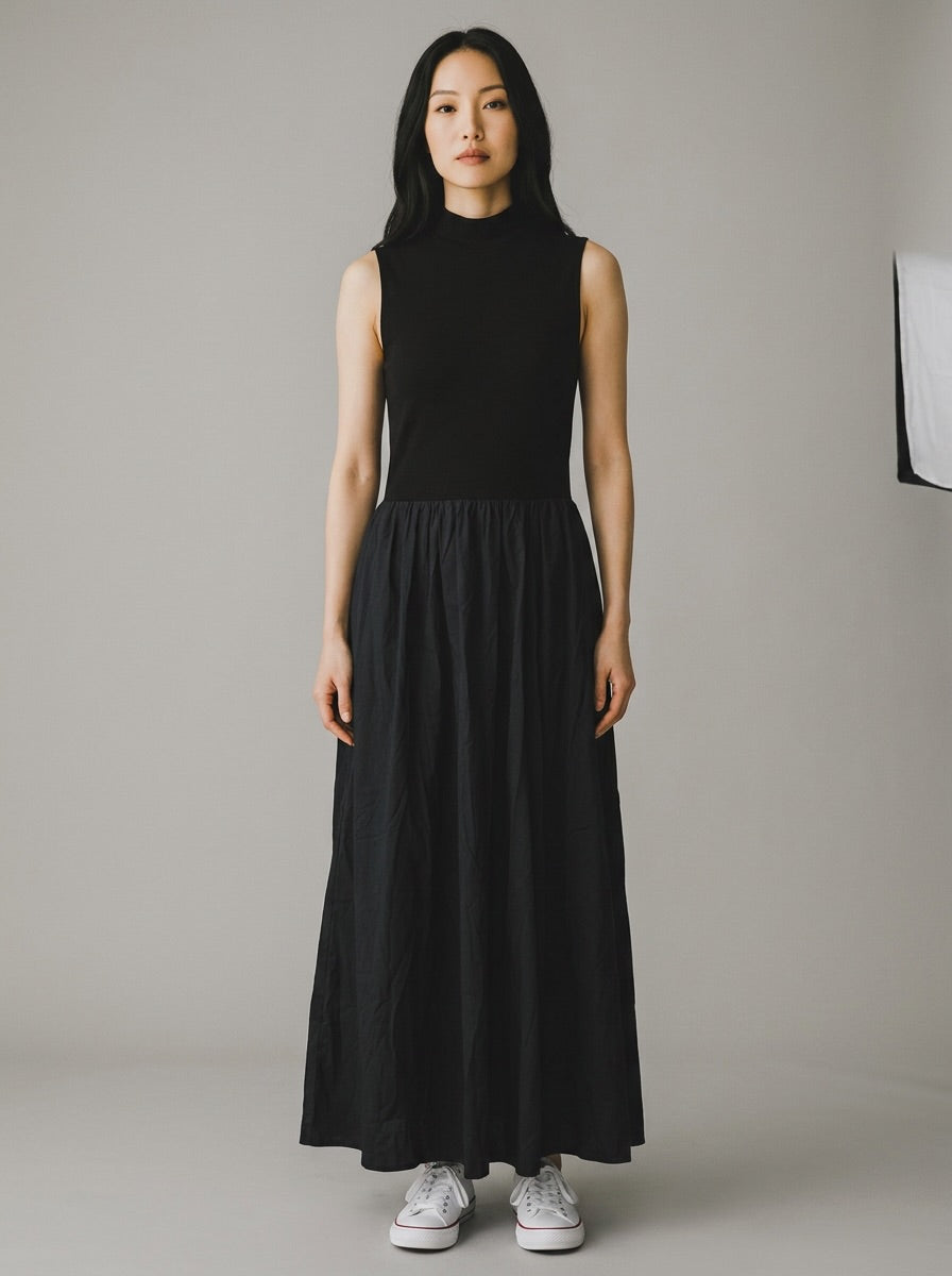 A&H Annie Contrast Midi Dress Black Size 14