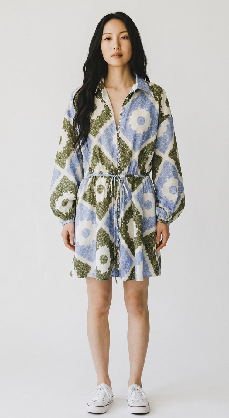 The Fated Floral Print Button-Down Dress Size 8