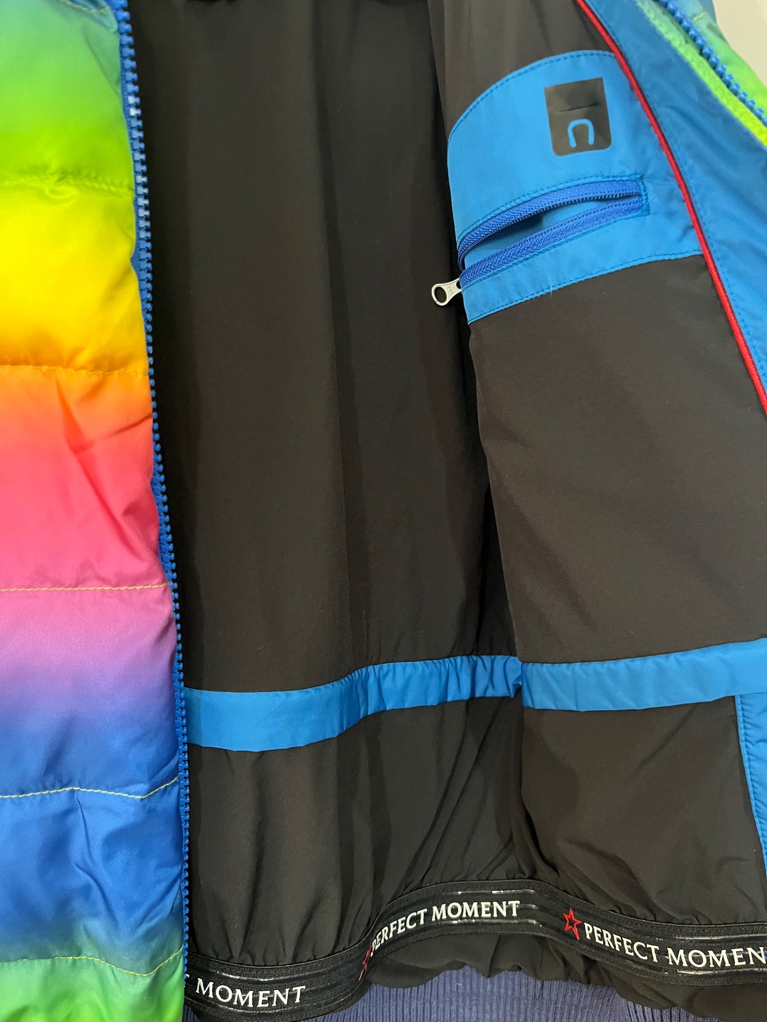 Perfect Moment Rainbow Stripe Puffer Ski Jacket - Image 9